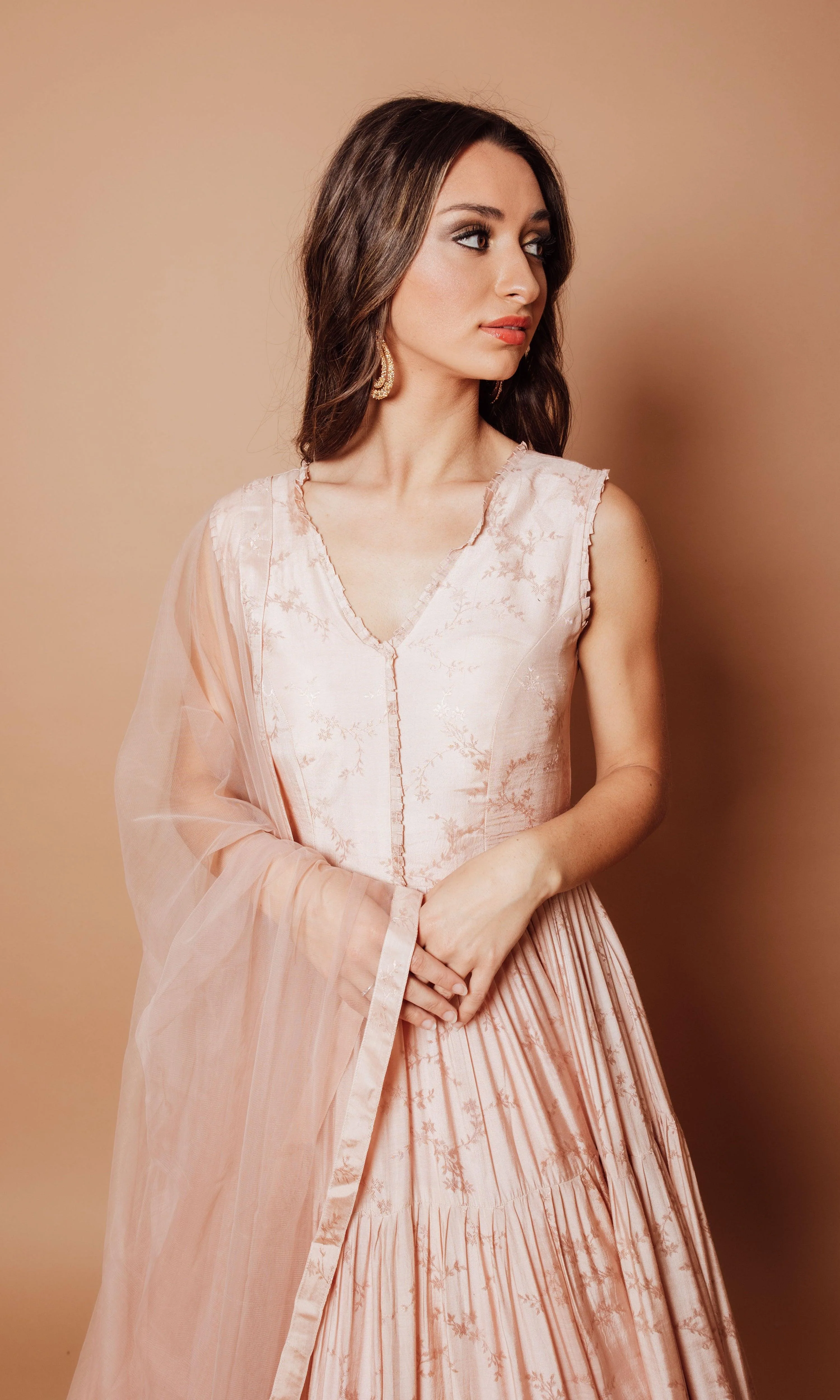 Pink Tier Dress with Weaving - Image 3