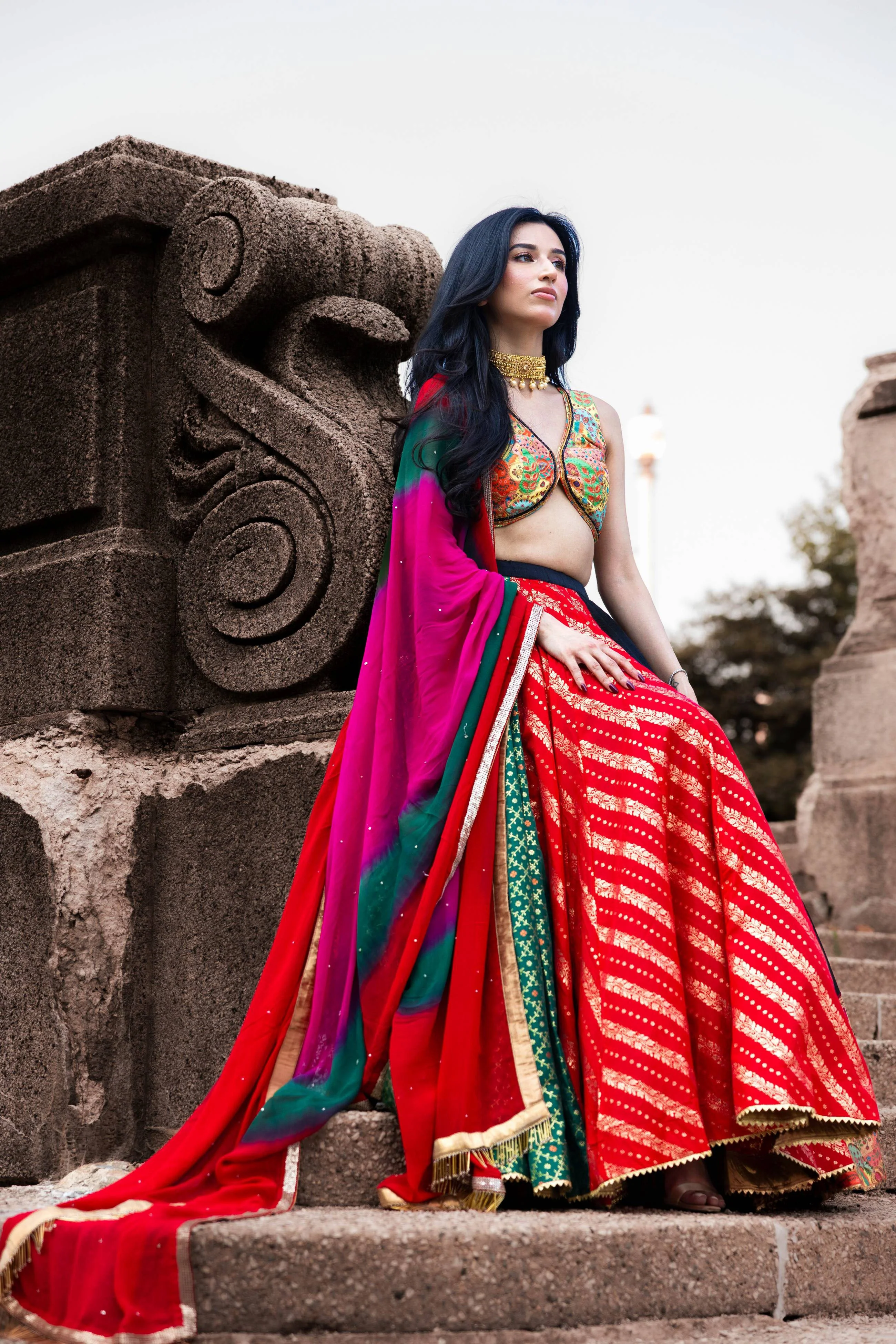 Multi Color Full Flare Chaniya Choli Set - Image 2