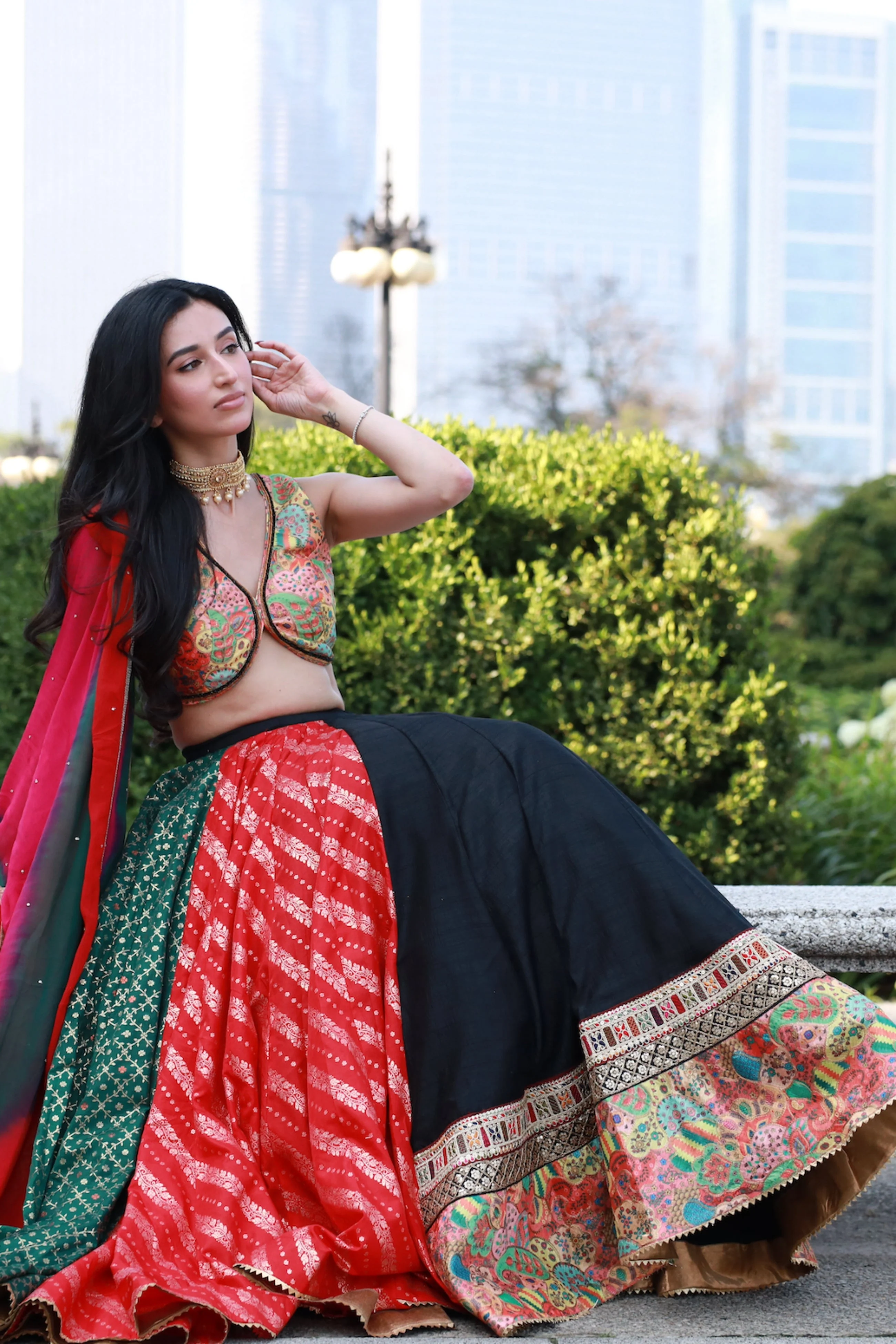 Multi Color Full Flare Chaniya Choli Set - Image 3