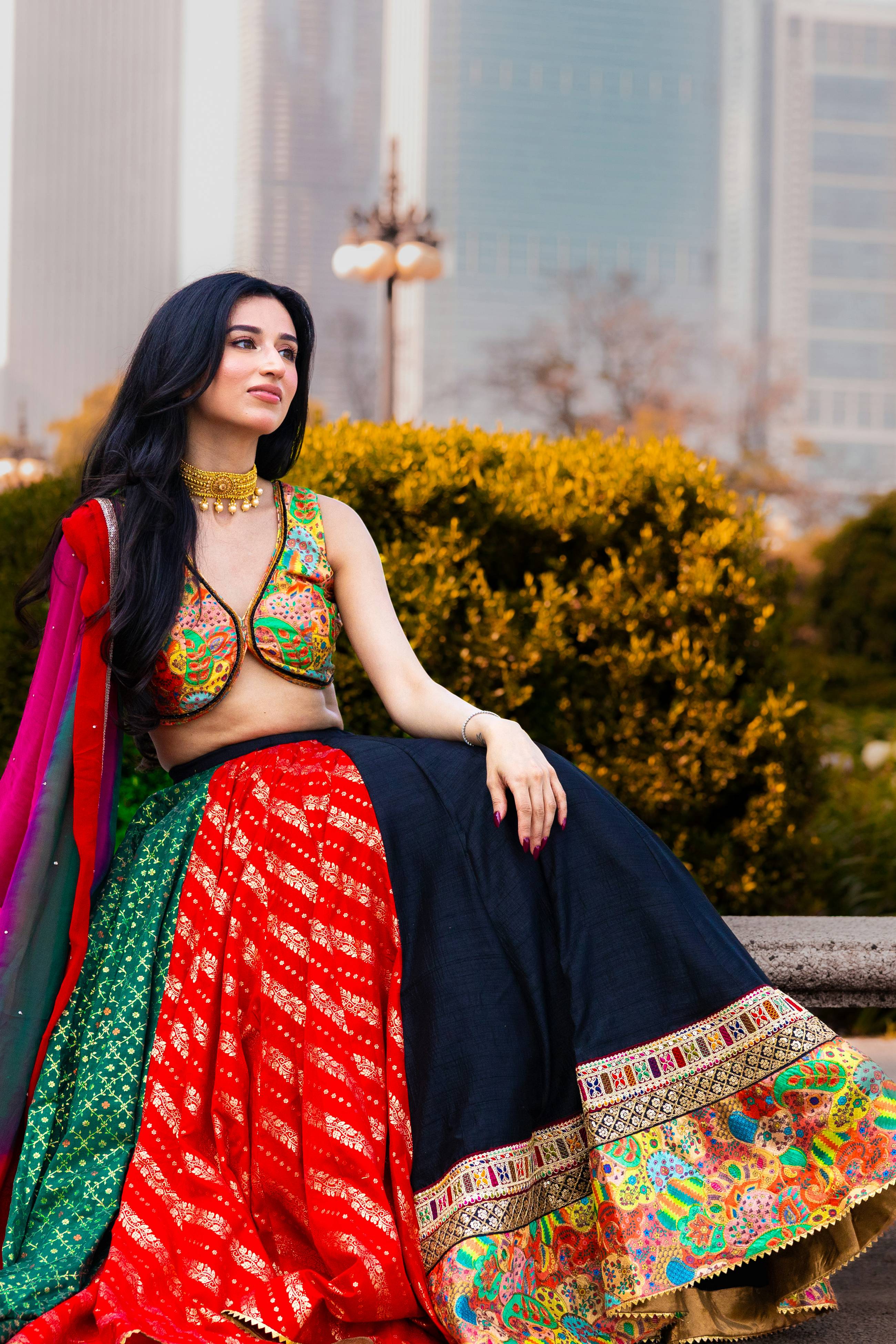 Multi Color Full Flare Chaniya Choli Set - Image 7