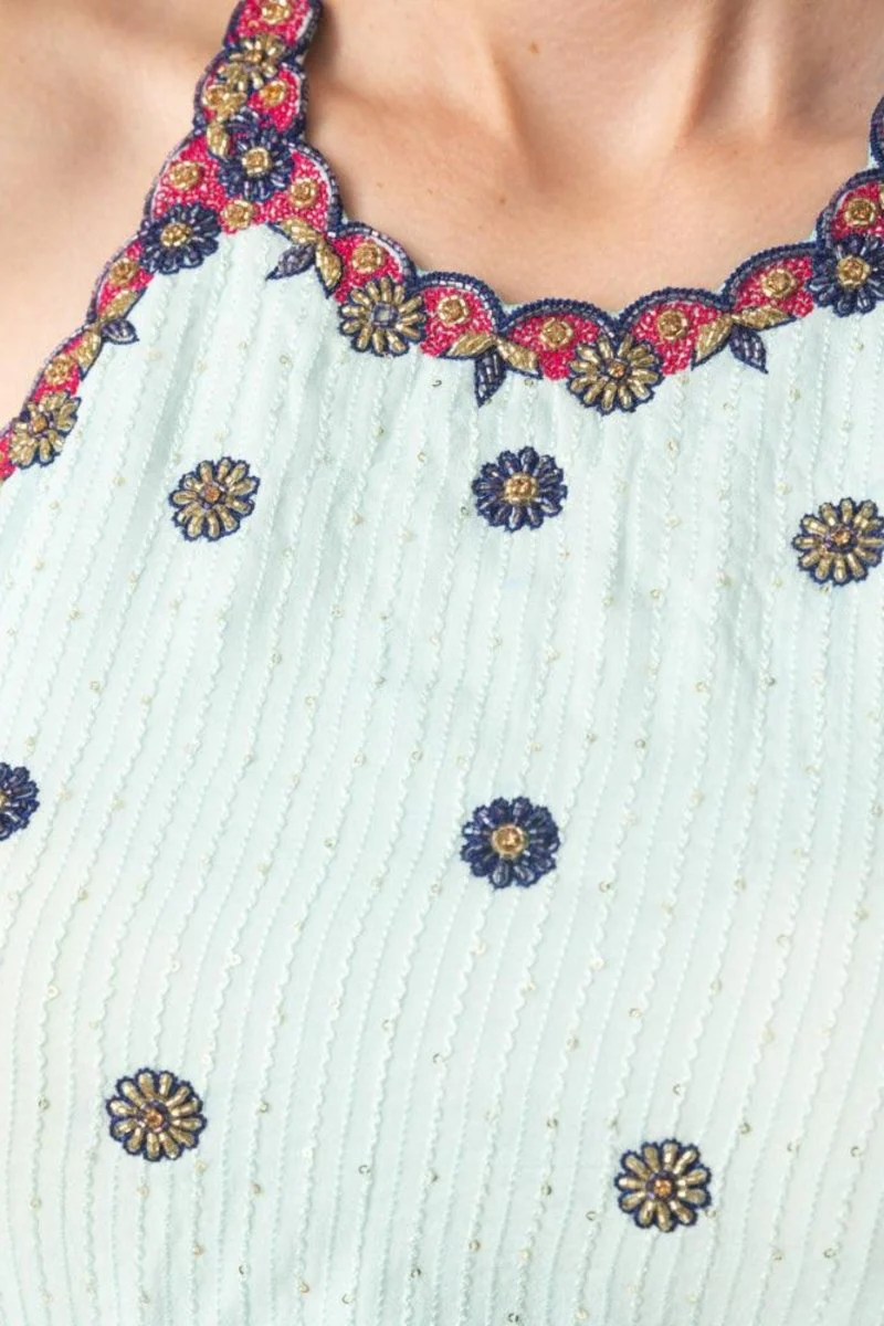 High Low Aqua Dress - Image 5