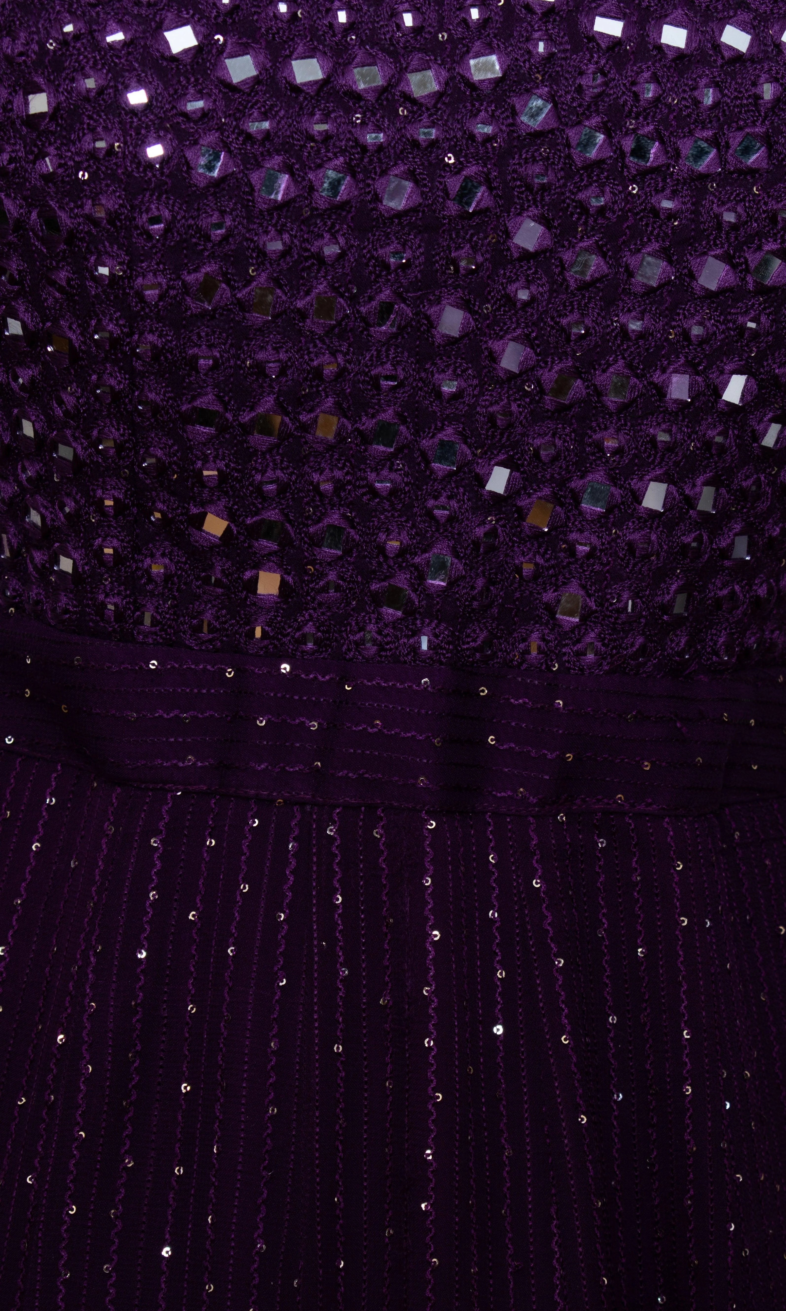 Gown with Slit and Mirror Embroidery - Image 3