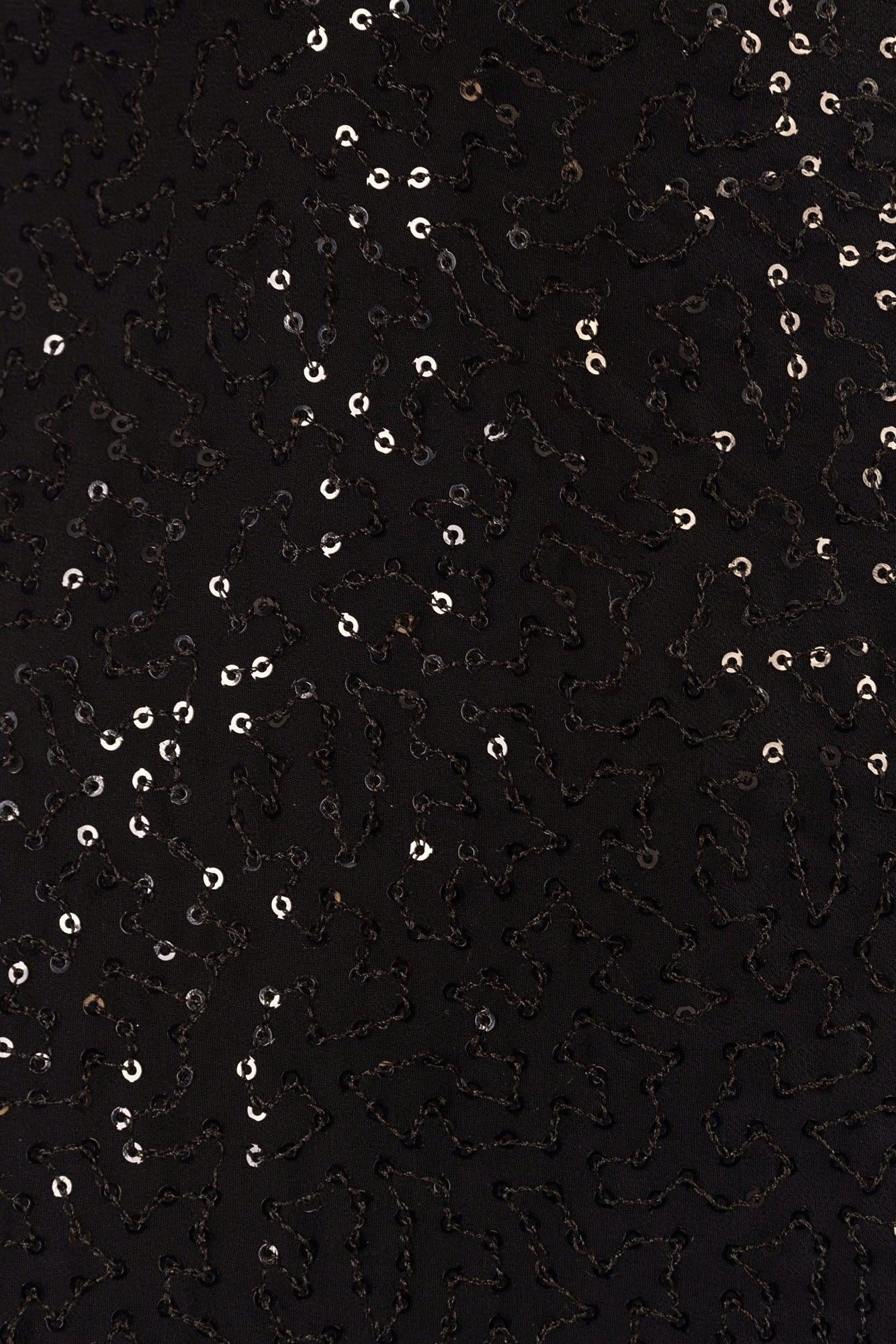 Black Slit Sequins One-Shoulder Long Dress - Image 7