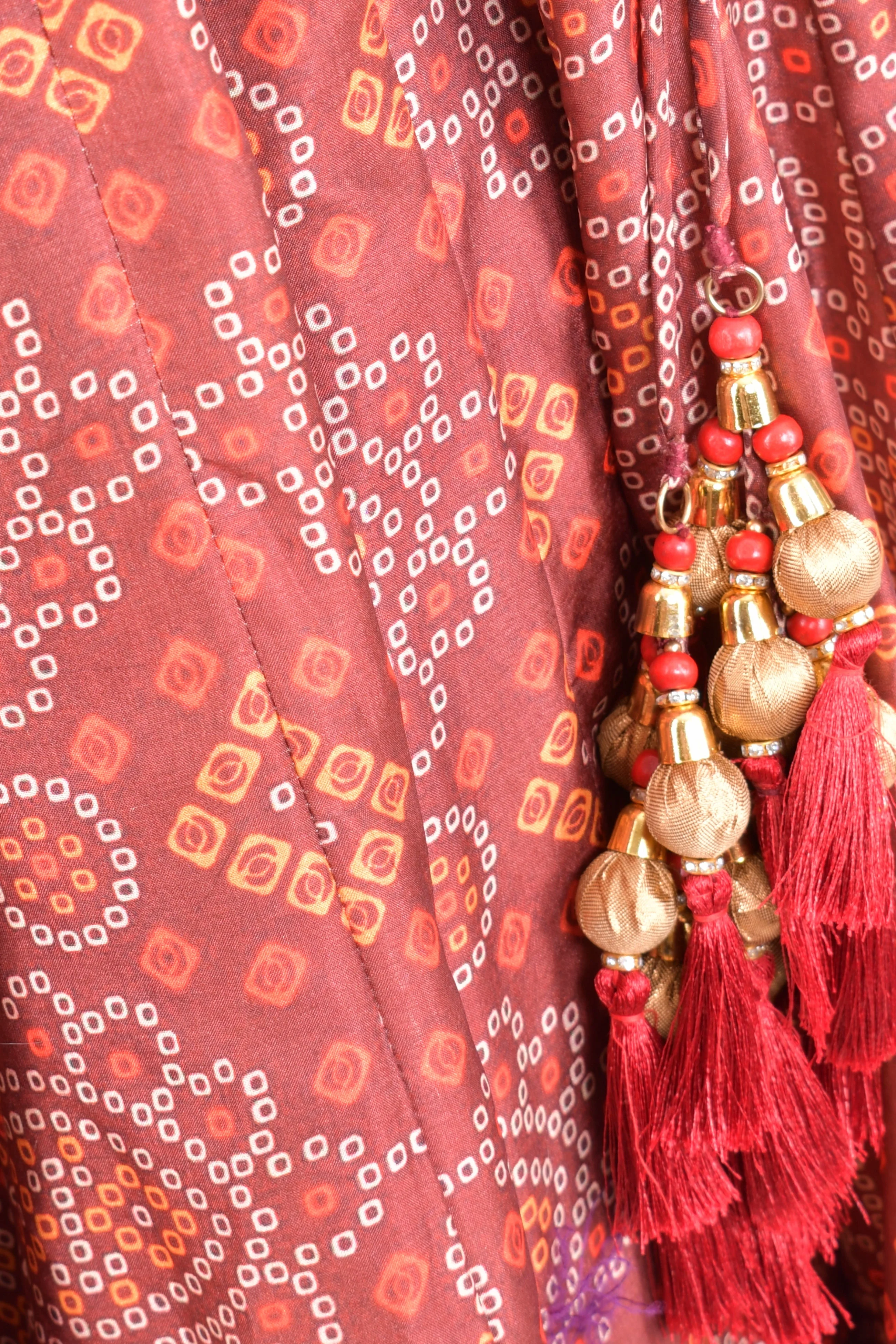 Bandhani print Chaniya Choli with Hand Embroidered Blouse and Matching Dupatta - Image 7
