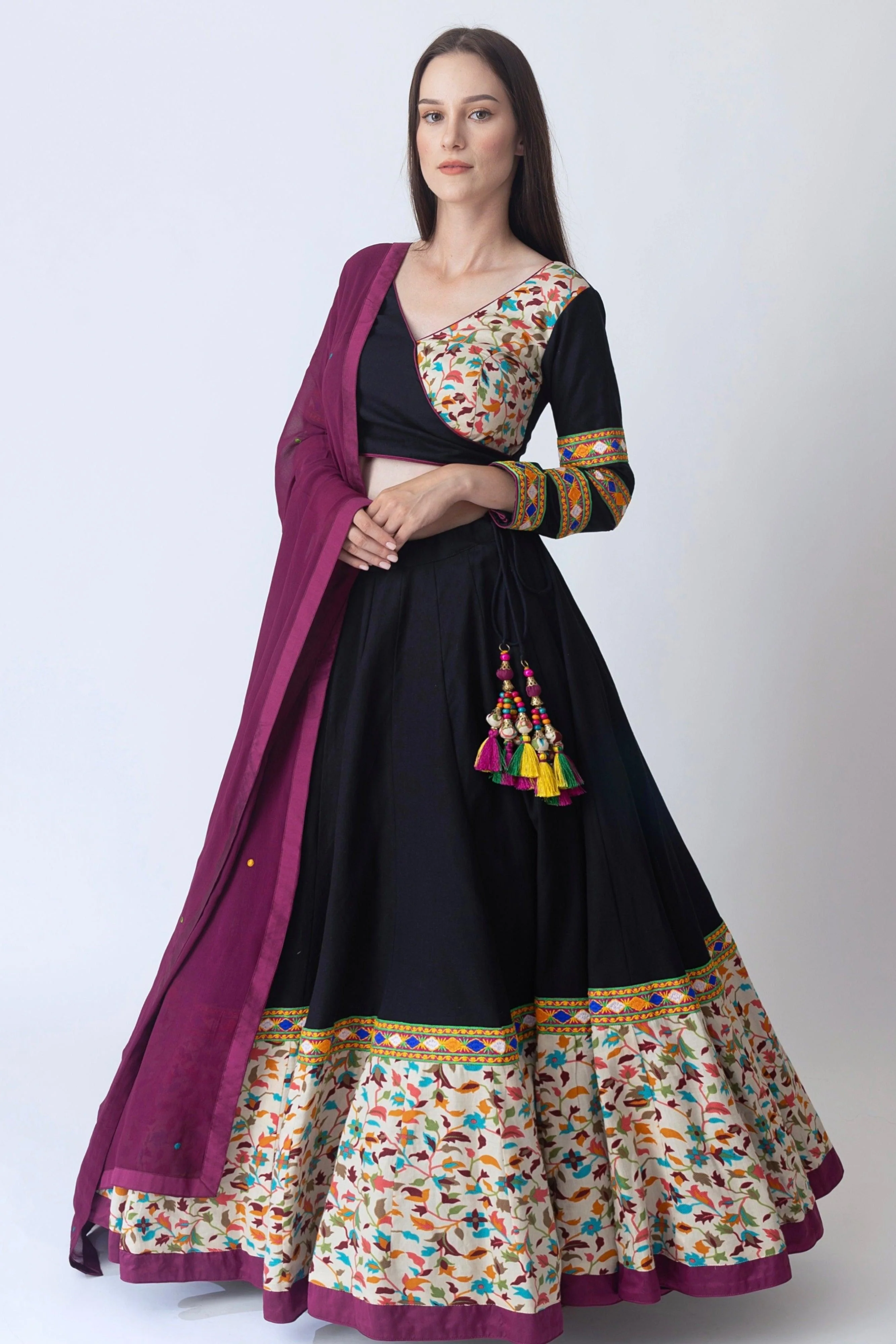 Black Cotton Chaniya Choli Set - Image 3