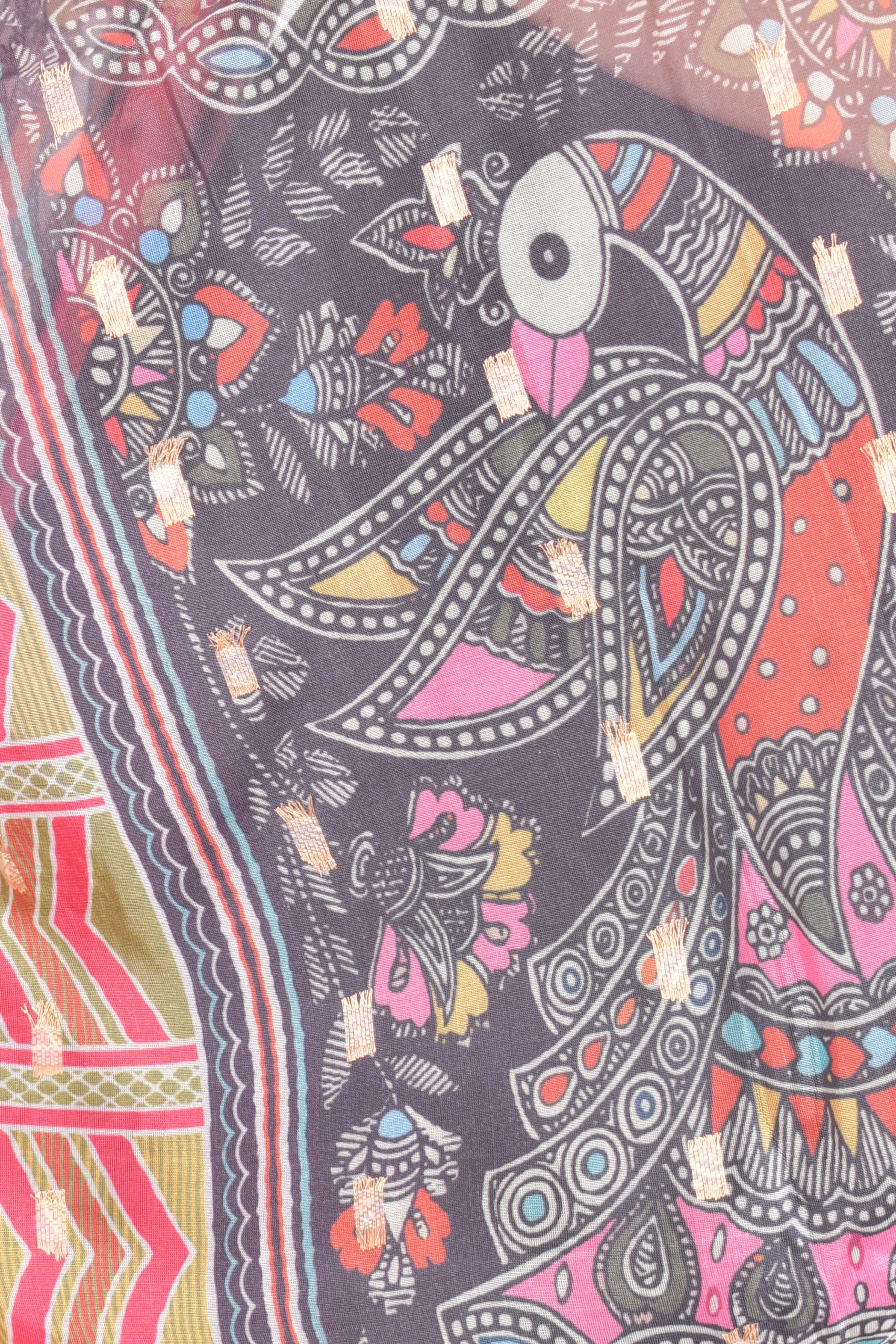 Cotton Black Chaniya choli With Multi Color Dupatta - Image 6
