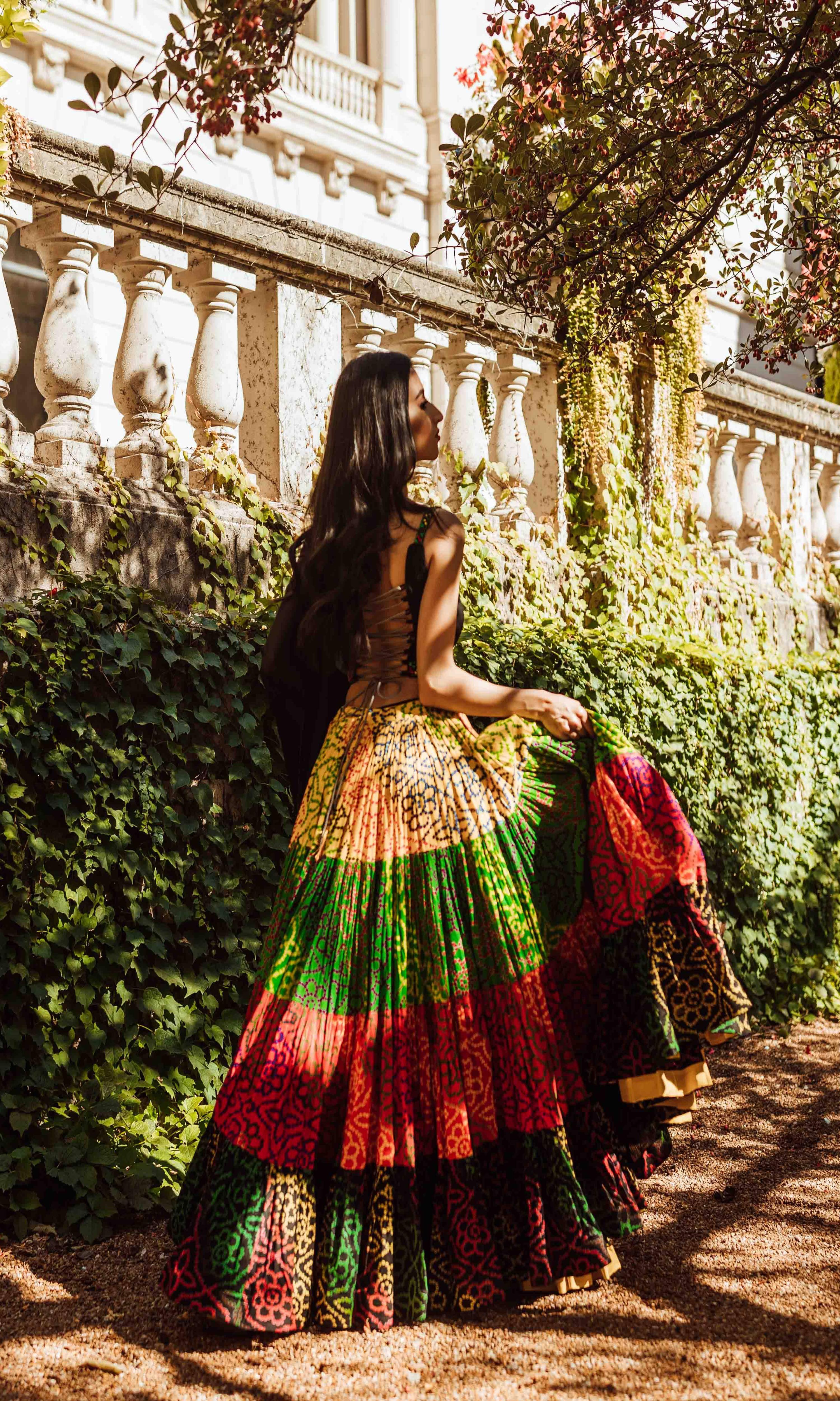 Full Flare Tropical Multicolor Chaniya Choli - Image 4