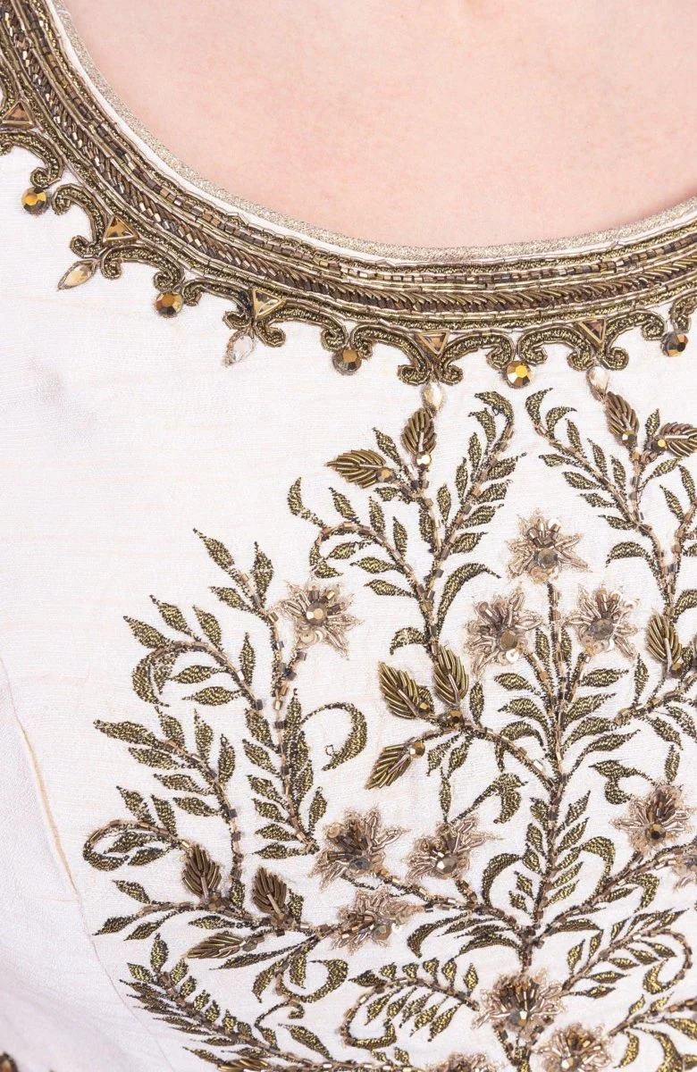 Vespera Blue Lehenga Choli with Embroidered Blouse - Image 3
