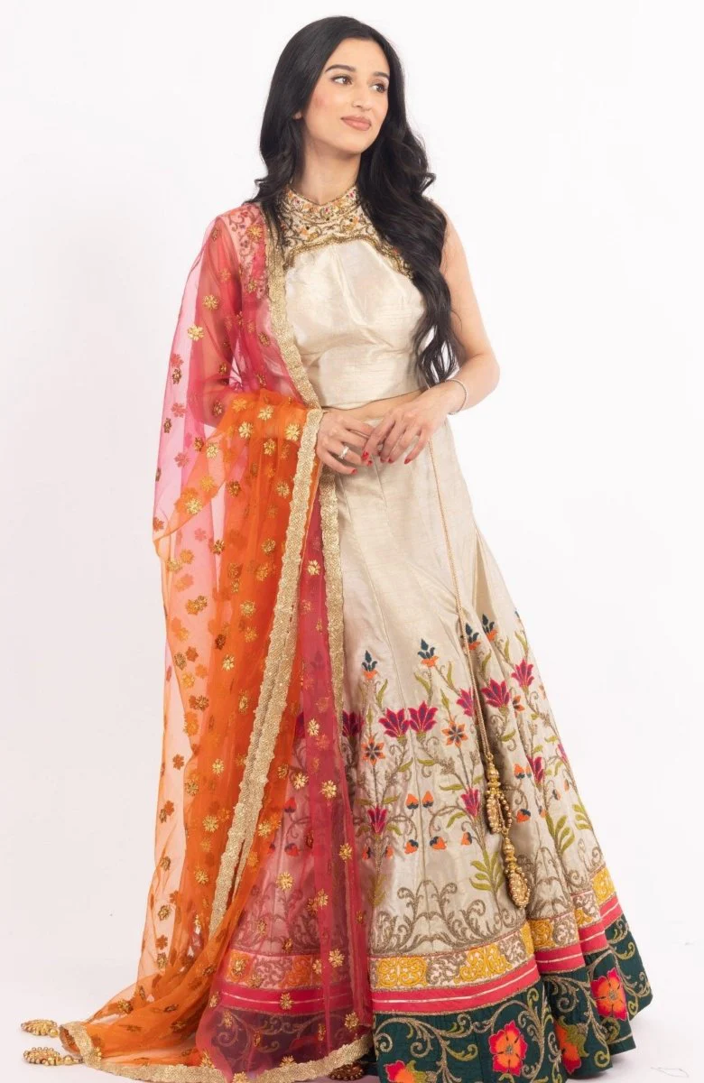 Oli Beige Chaniya Choli Sequins Embroidered - Image 3