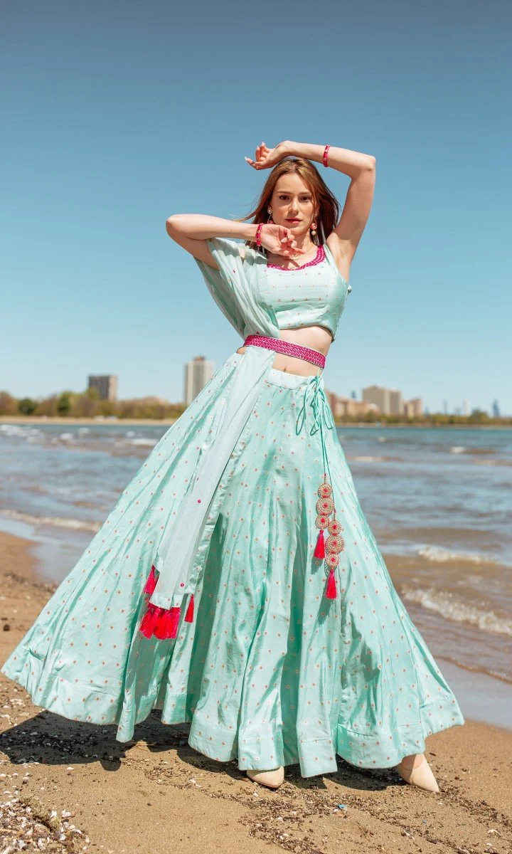 Aqua Full Flare Chaniya Choli Set