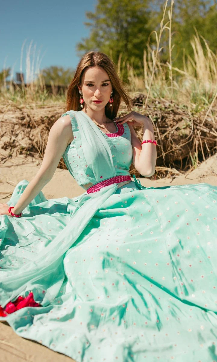 Aqua Full Flare Chaniya Choli Set - Image 2