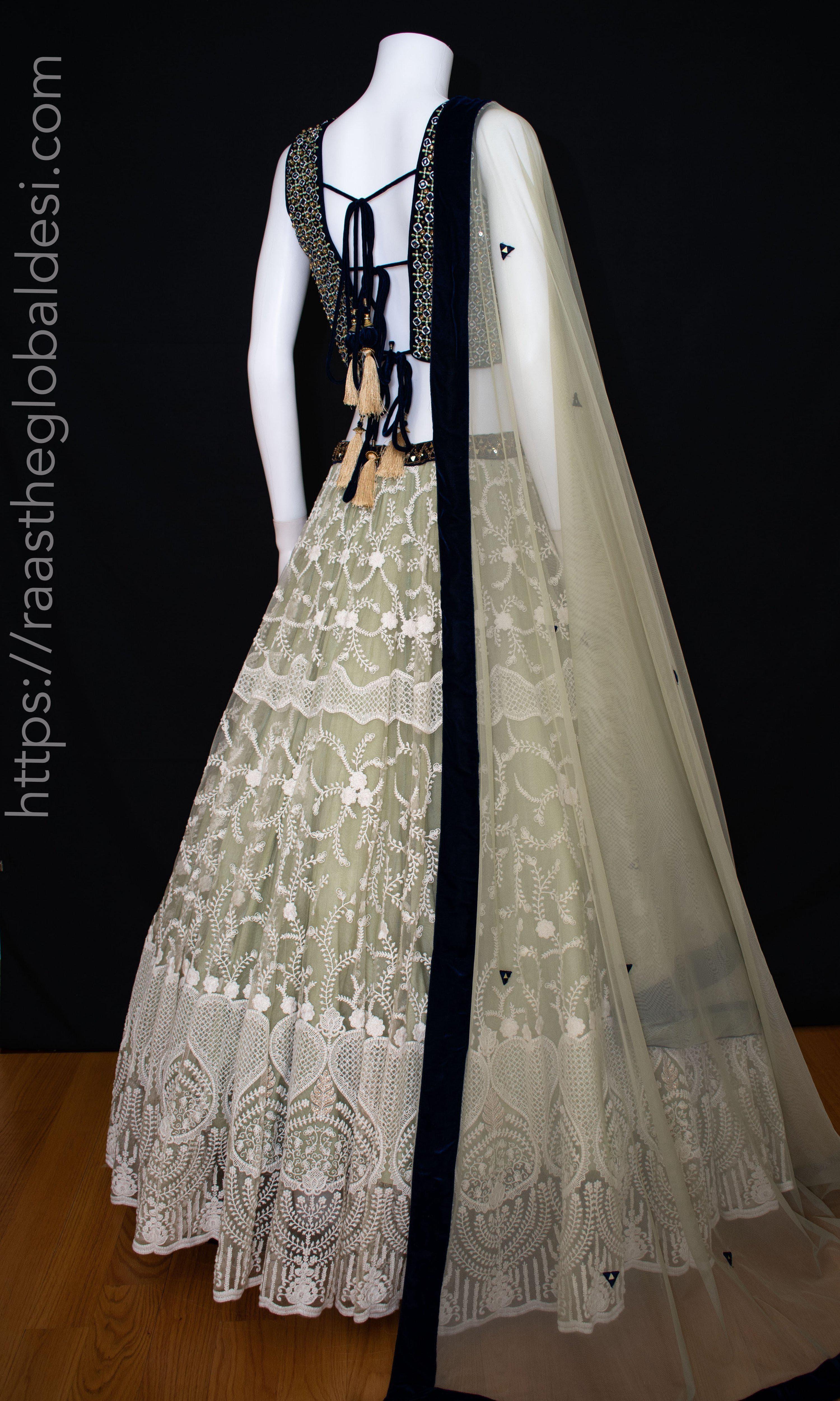 Pista Lehenga Choli with Heavy Embroidery - Image 11