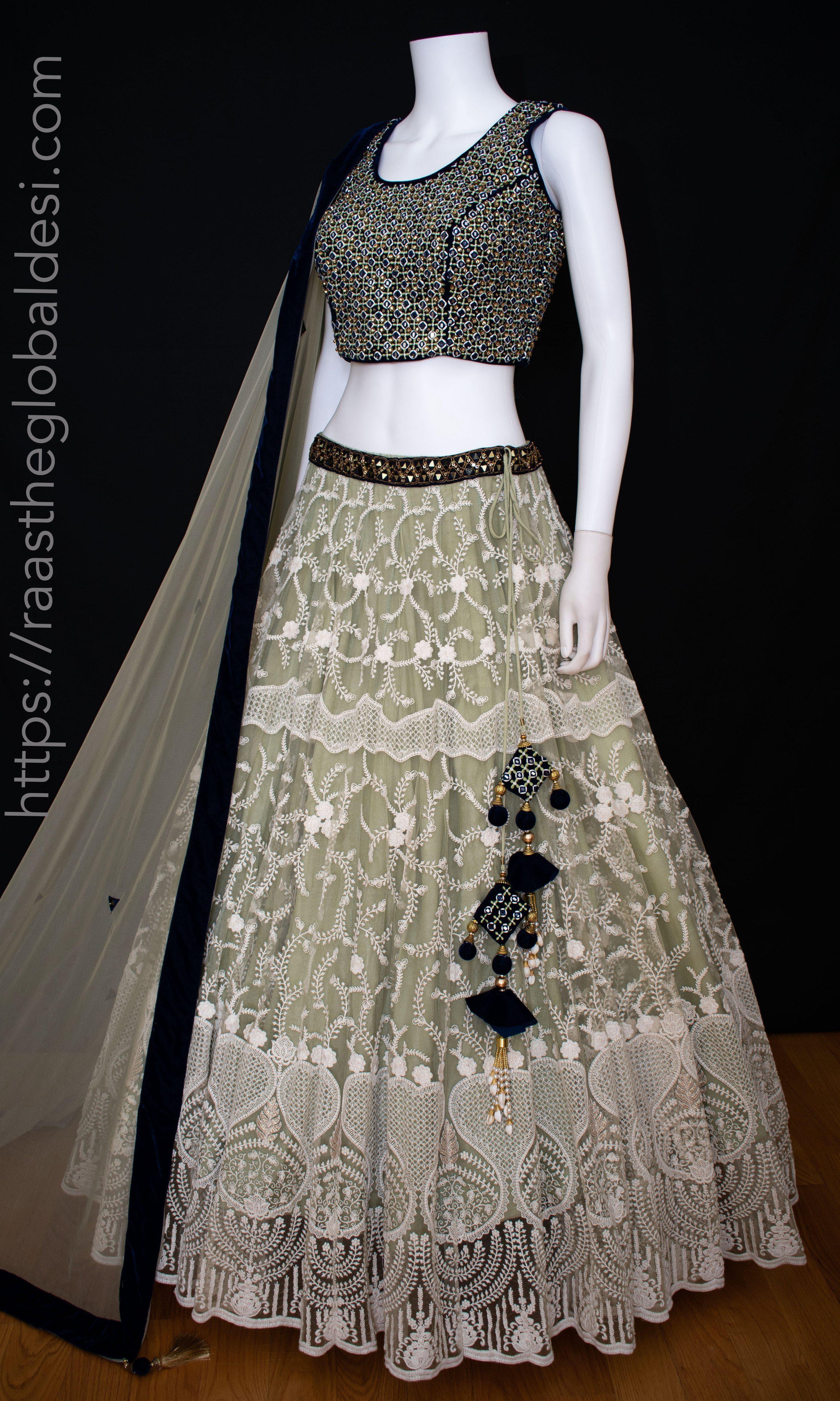 Pista Lehenga Choli with Heavy Embroidery - Image 9