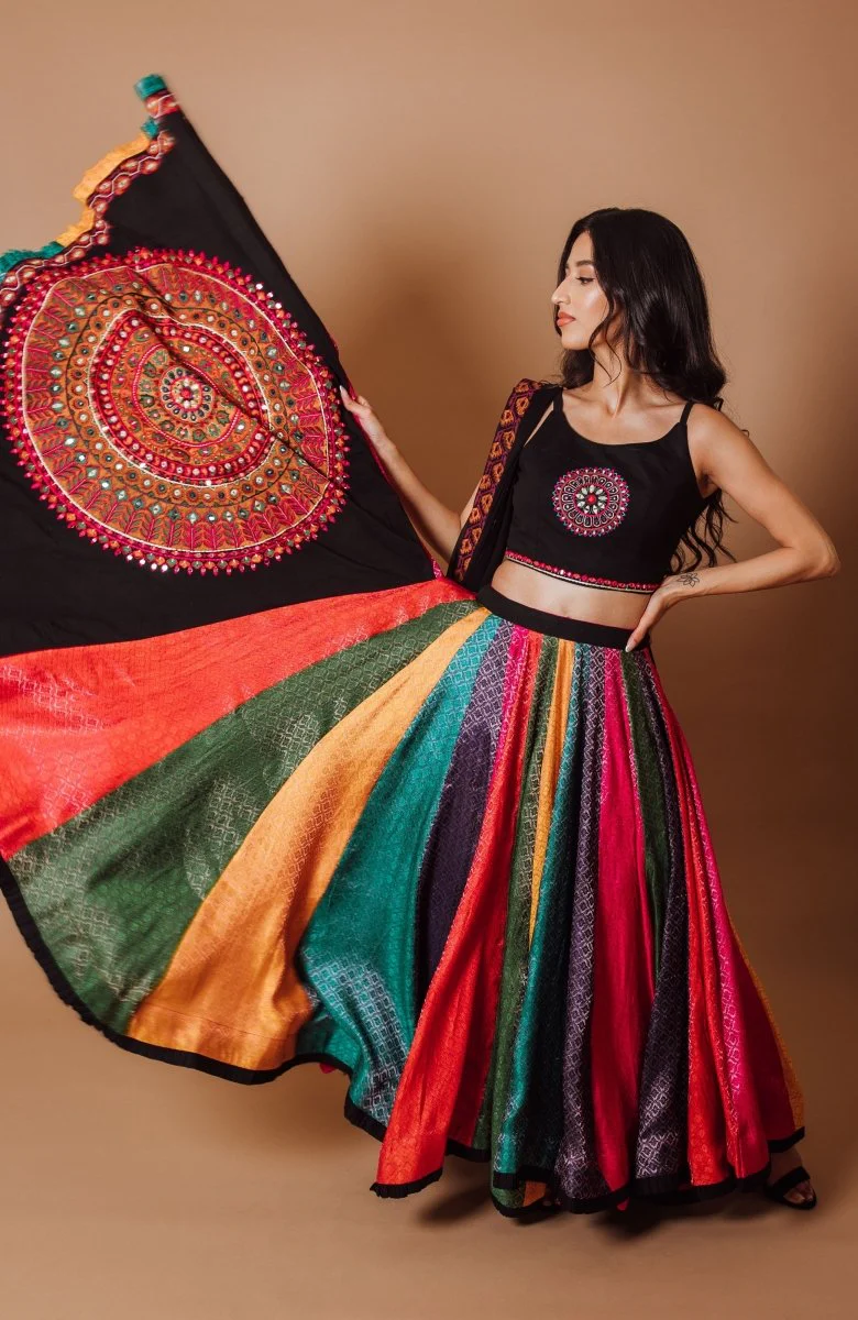 Multi Color Silk Chaniya Choli Set - Image 2
