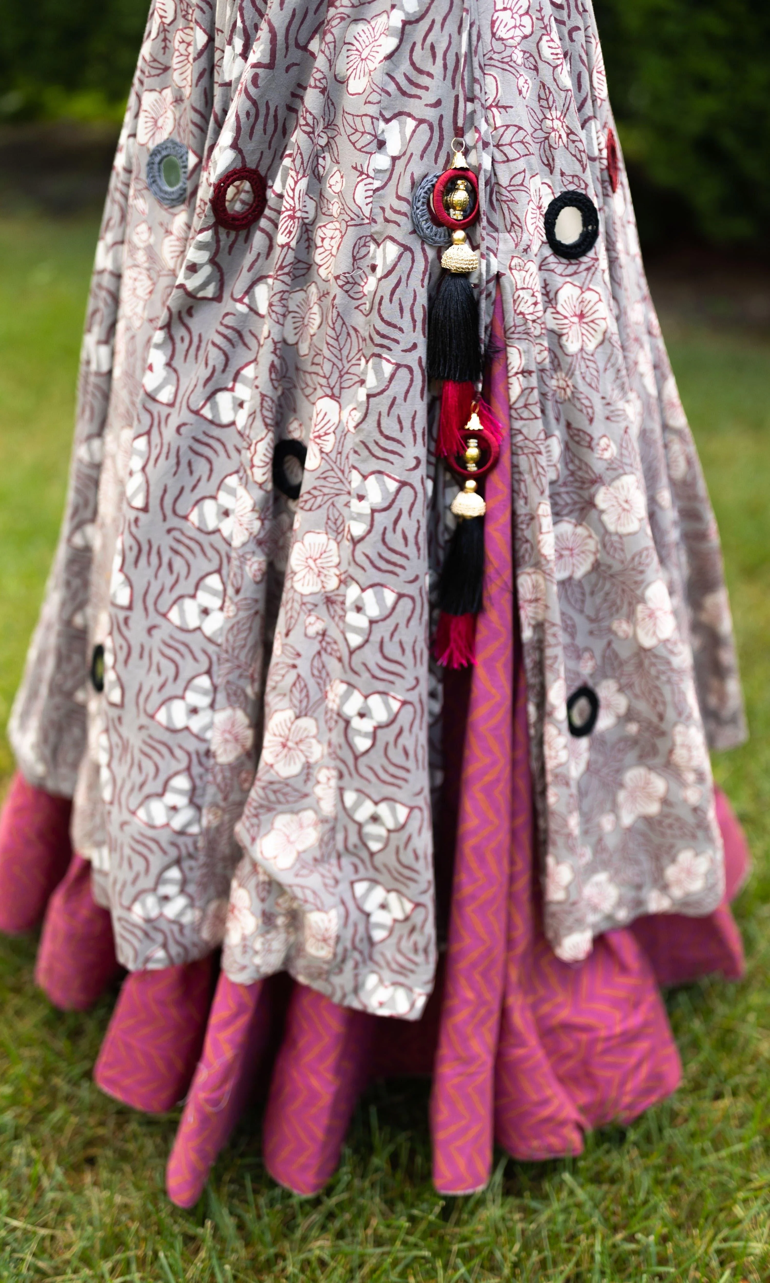 Hand Embroidered Multicolor Chaniya Choli Set - Image 6