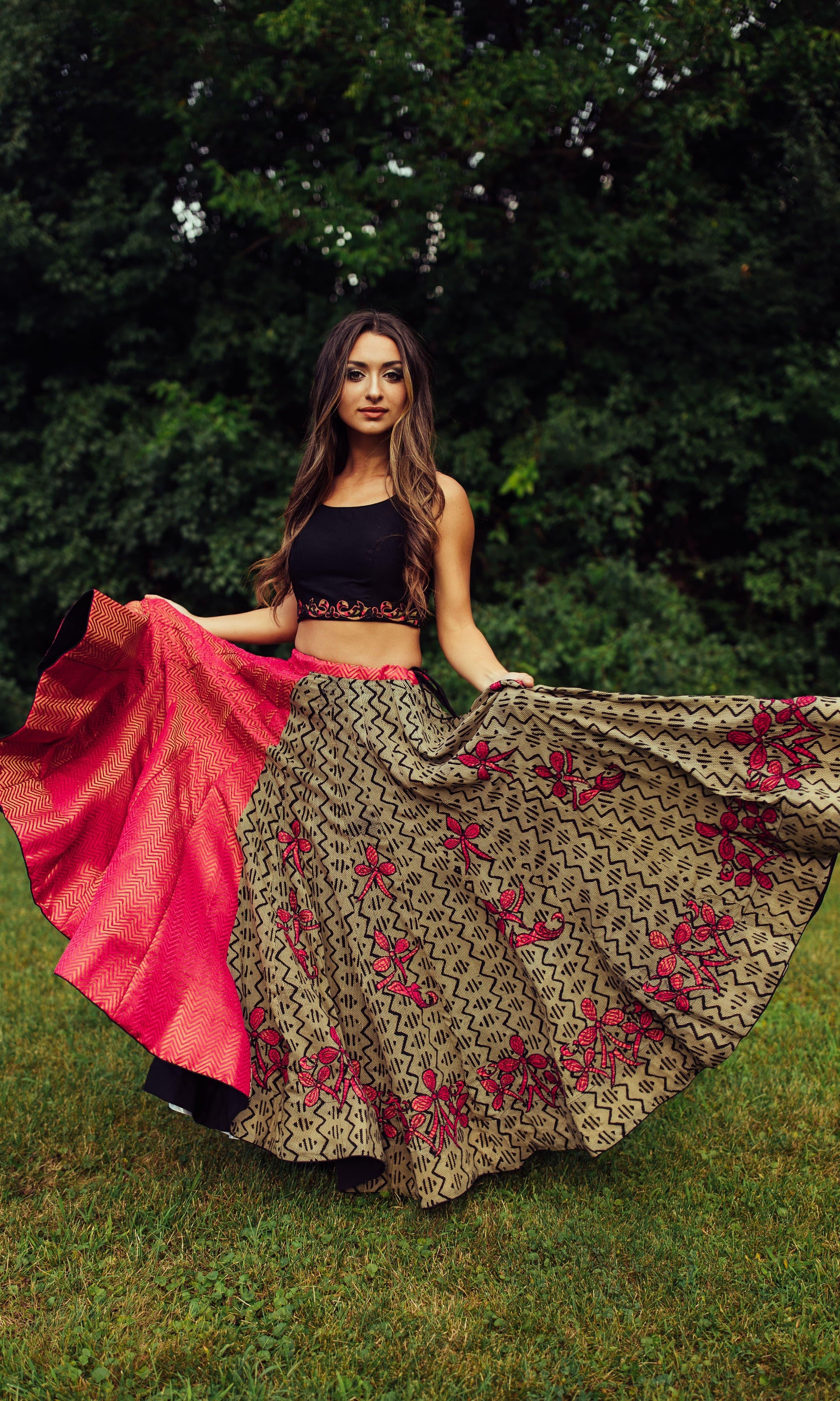 Embroidered Multicolor Chaniya Choli Set - Image 4