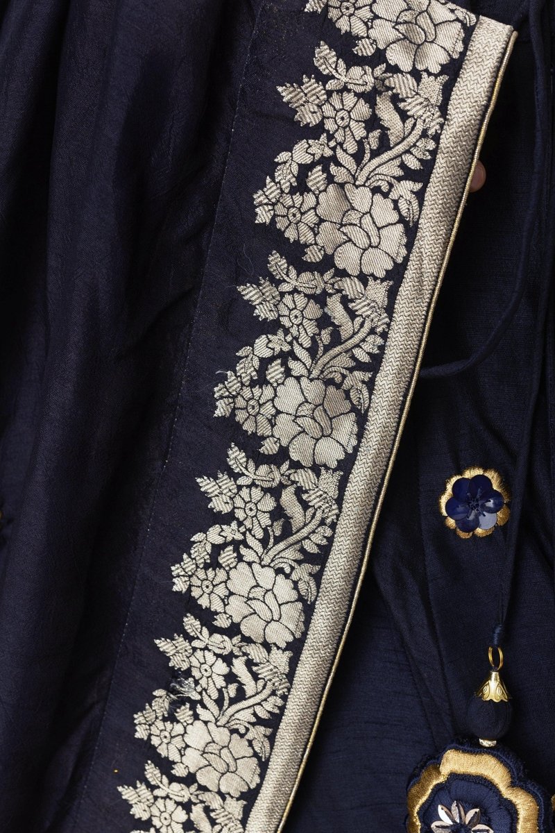 Glitz & Glam Navy Lehenga Choli Set - Image 6