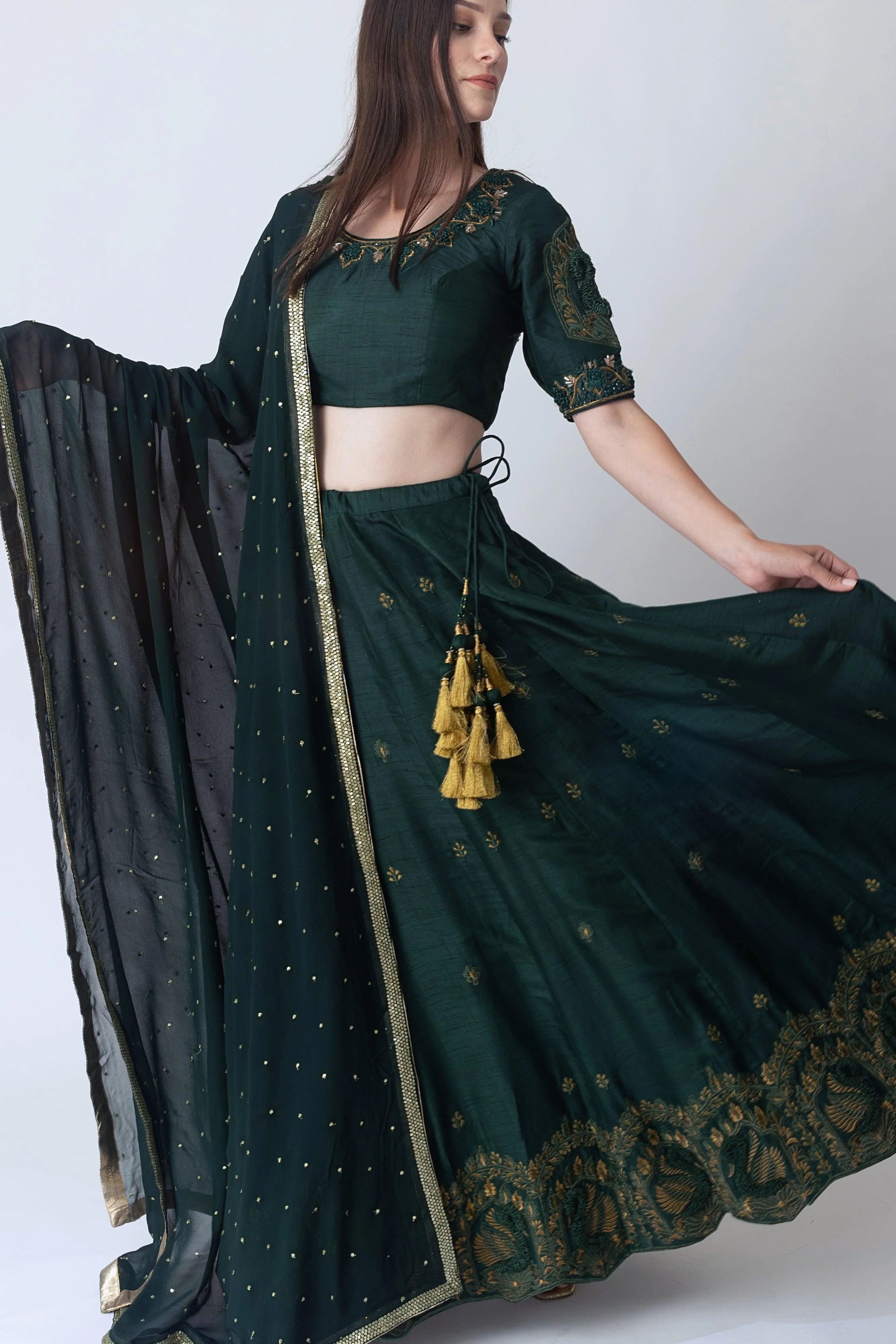 Green Lehenga Choli Set - Image 3