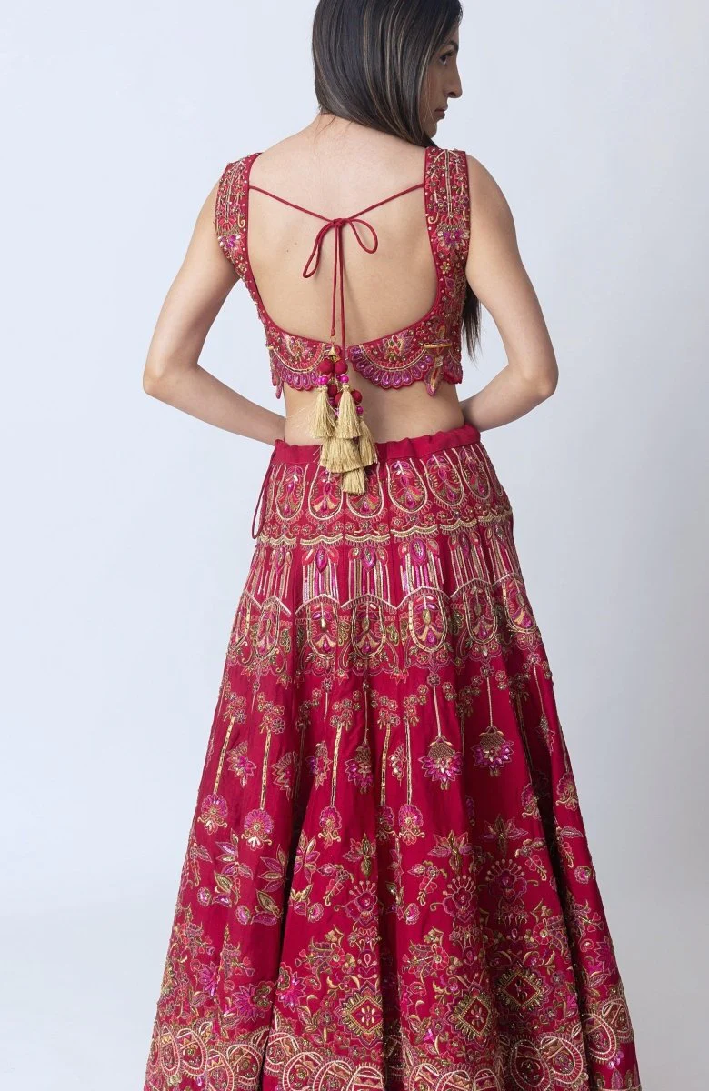 Regal Bridal Magenta Lehenga Choli Set - Image 2
