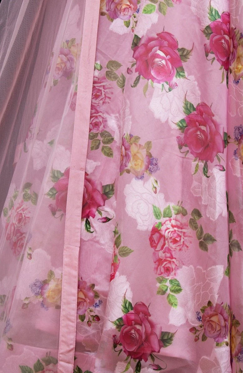 Pink Organza Silk Lehenga Choli - Image 7