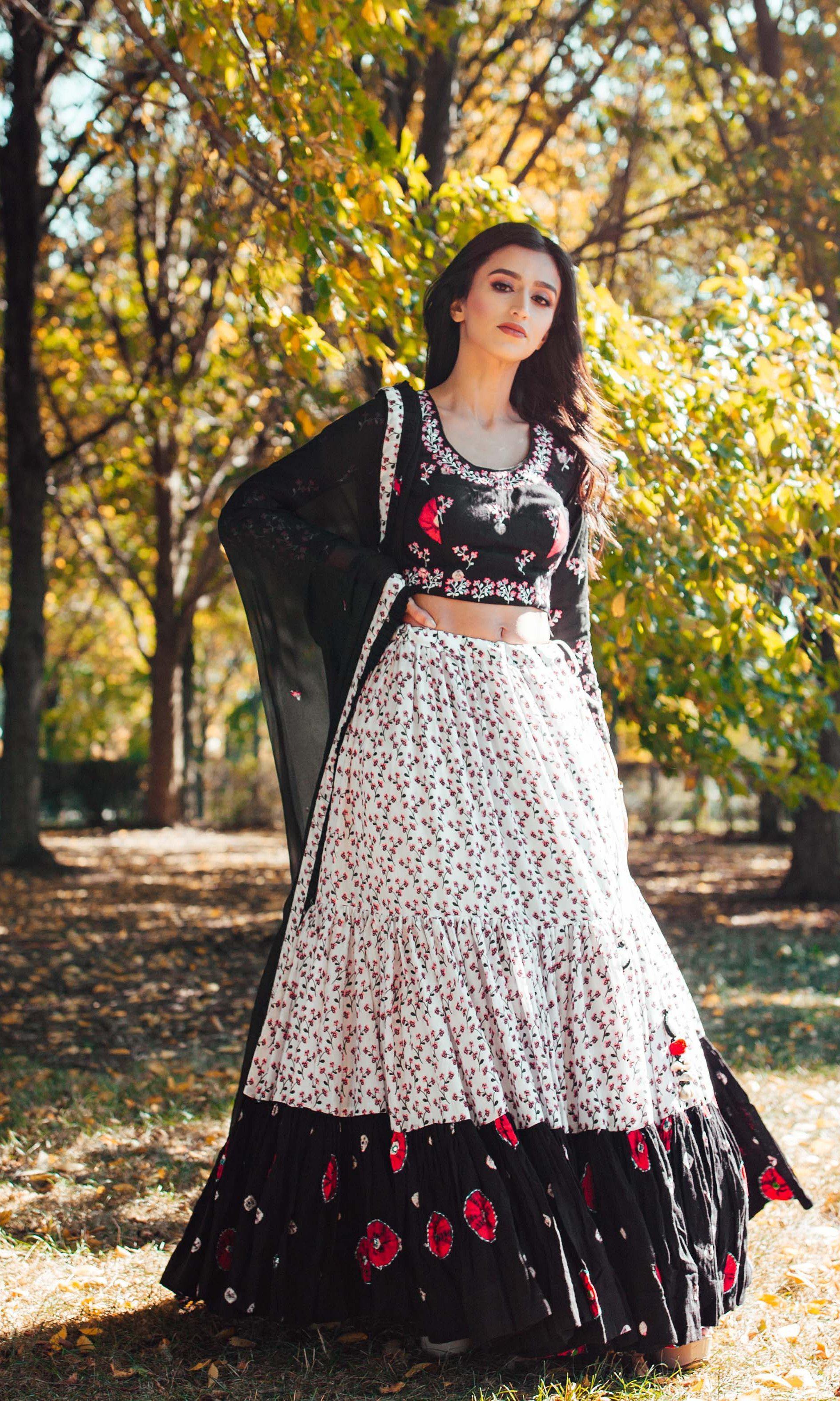 Black & White Lehenga Choli Set
