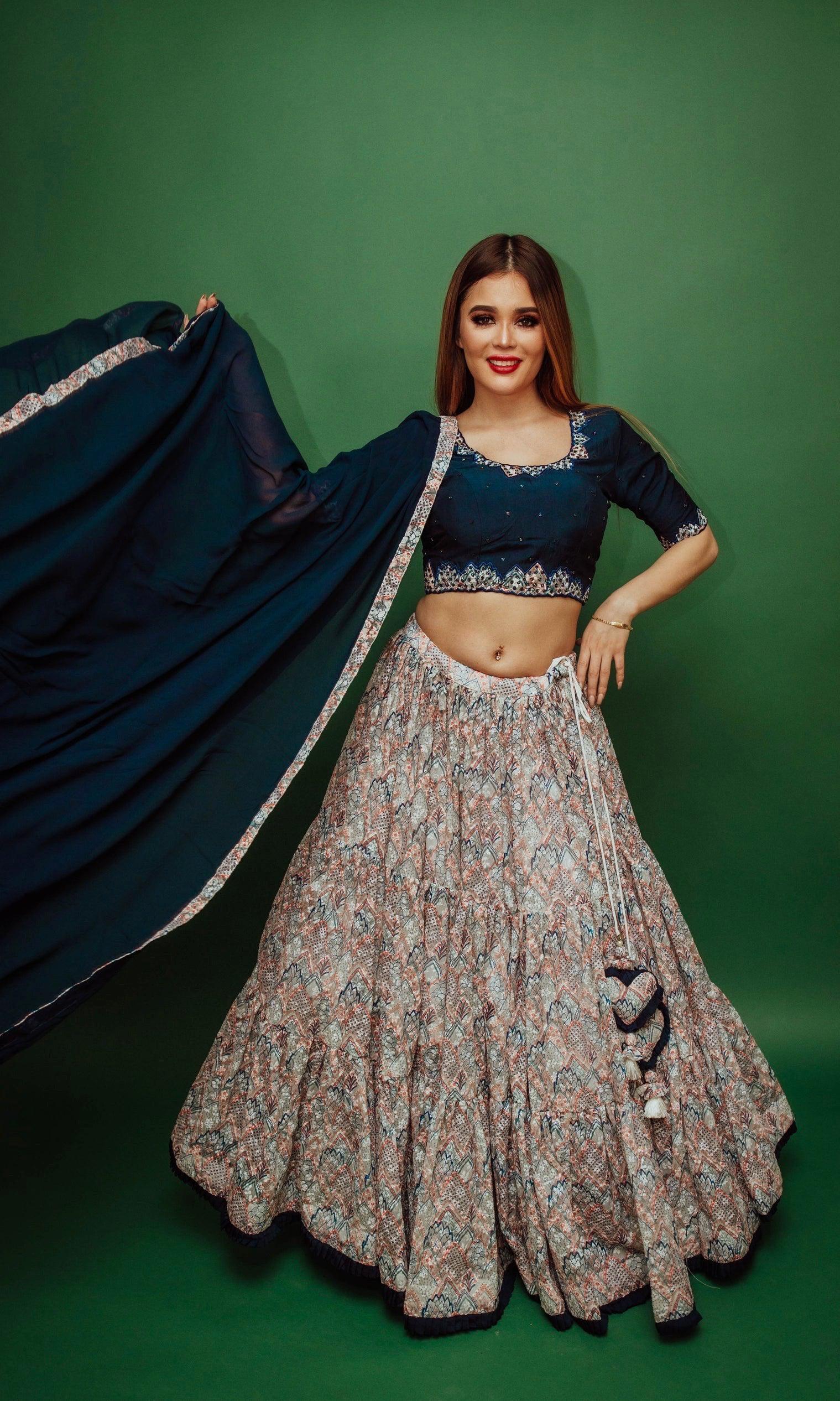 Multicolor Sequins Lehenga Set - Image 4