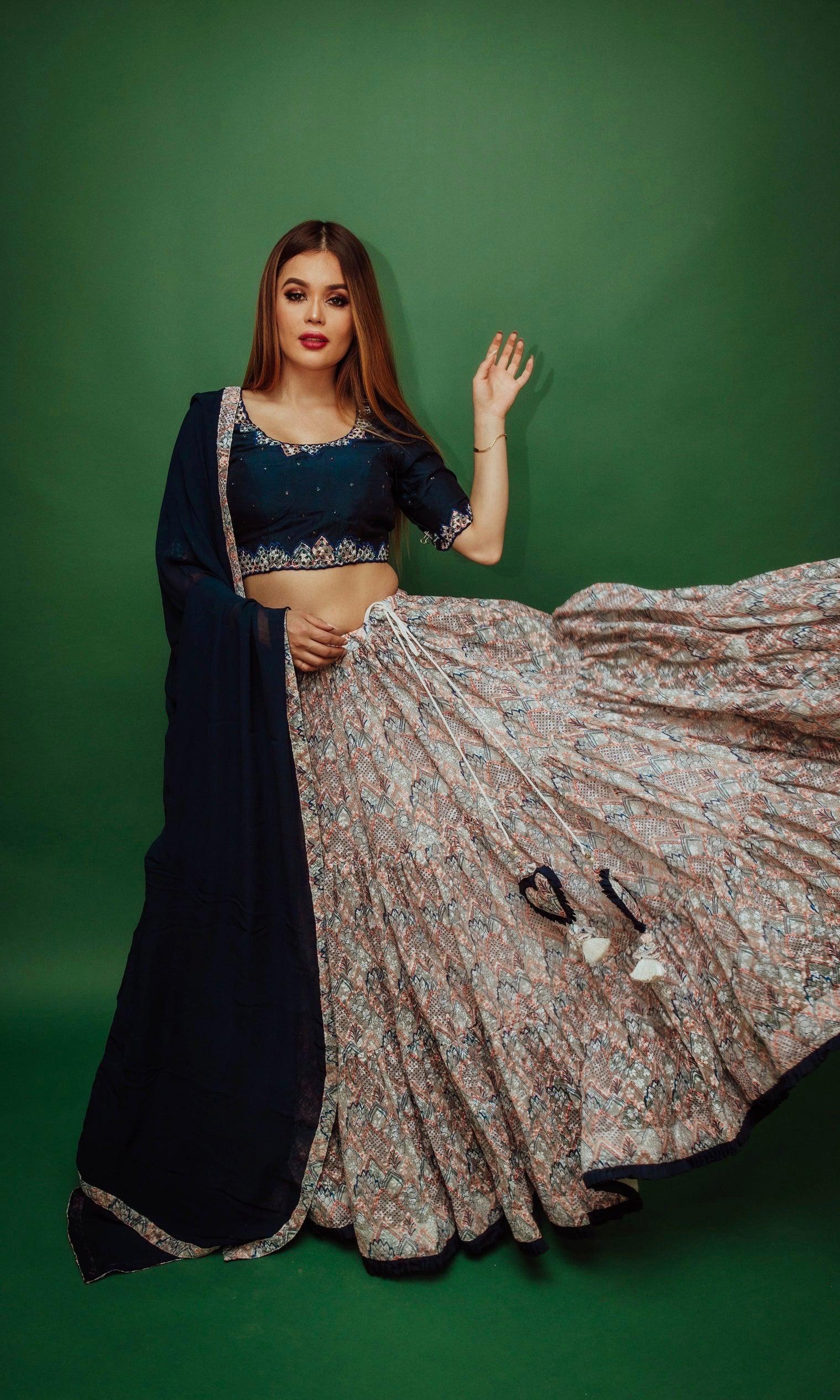 Multicolor Sequins Lehenga Set - Image 5
