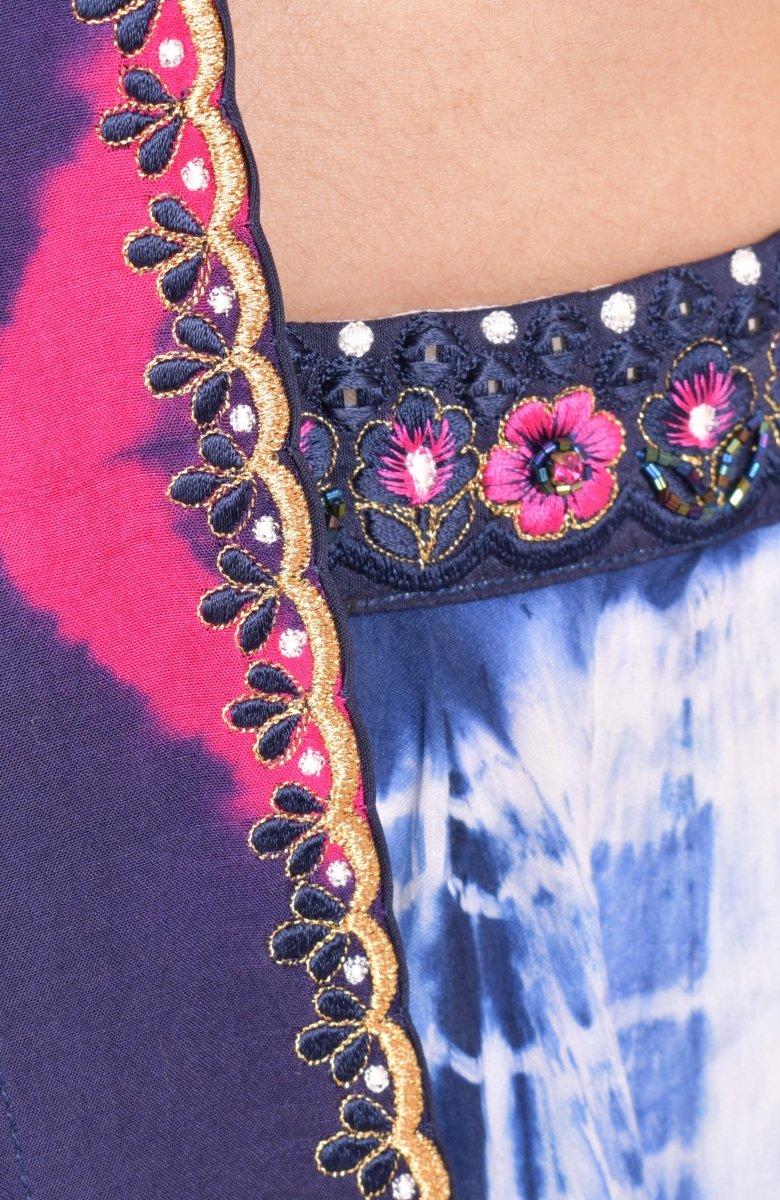 Pink Tie Dye Lehenga Choli Set - Image 10