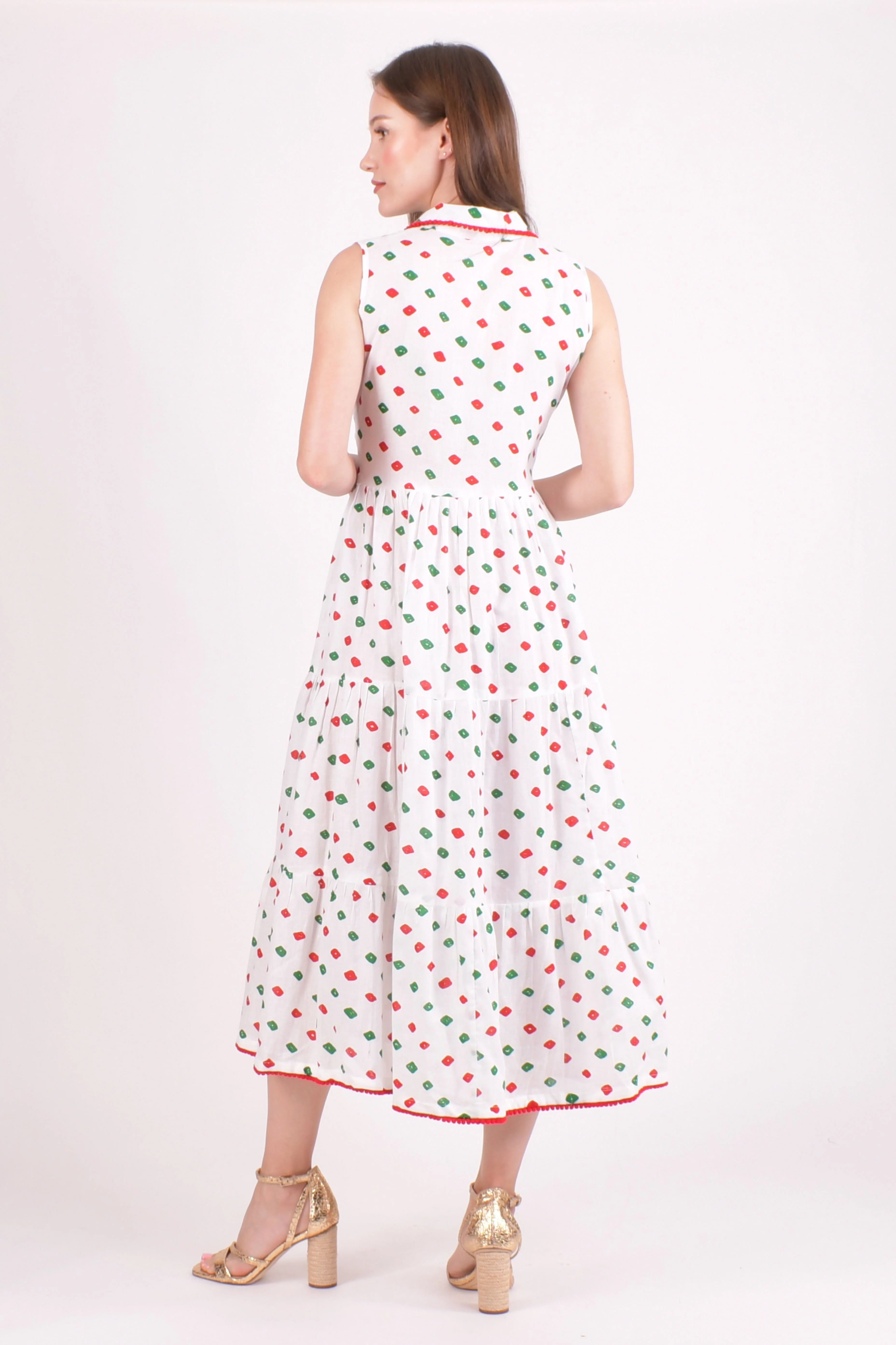 Cotton Tiered Midi Dress - Image 2