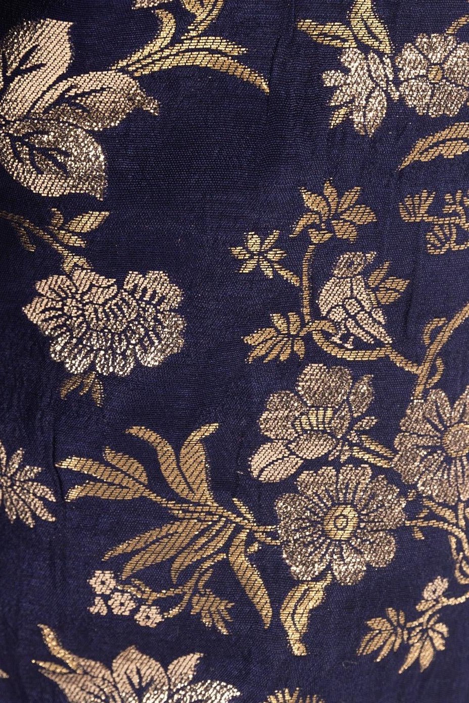 Navy Banarasi Georgette Salwar Kameez Suit - Image 3