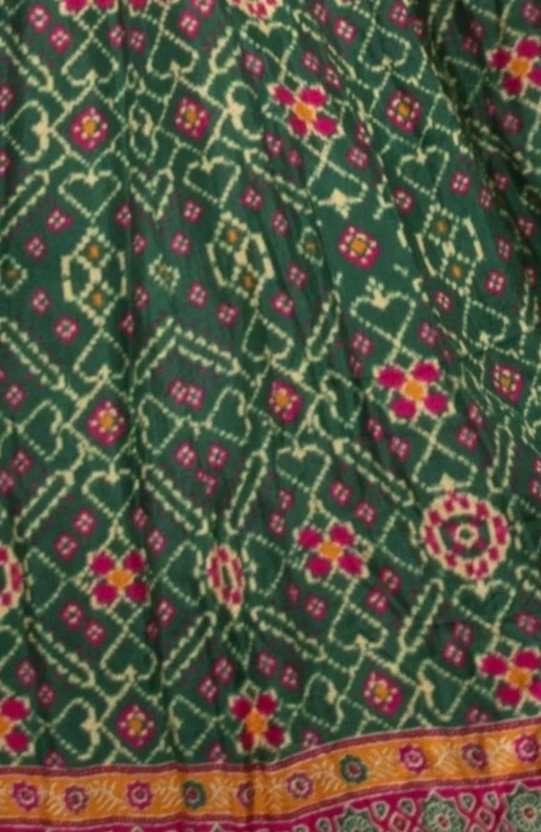 Green Open Back Dress with Hand Embroidered Torso - Image 9