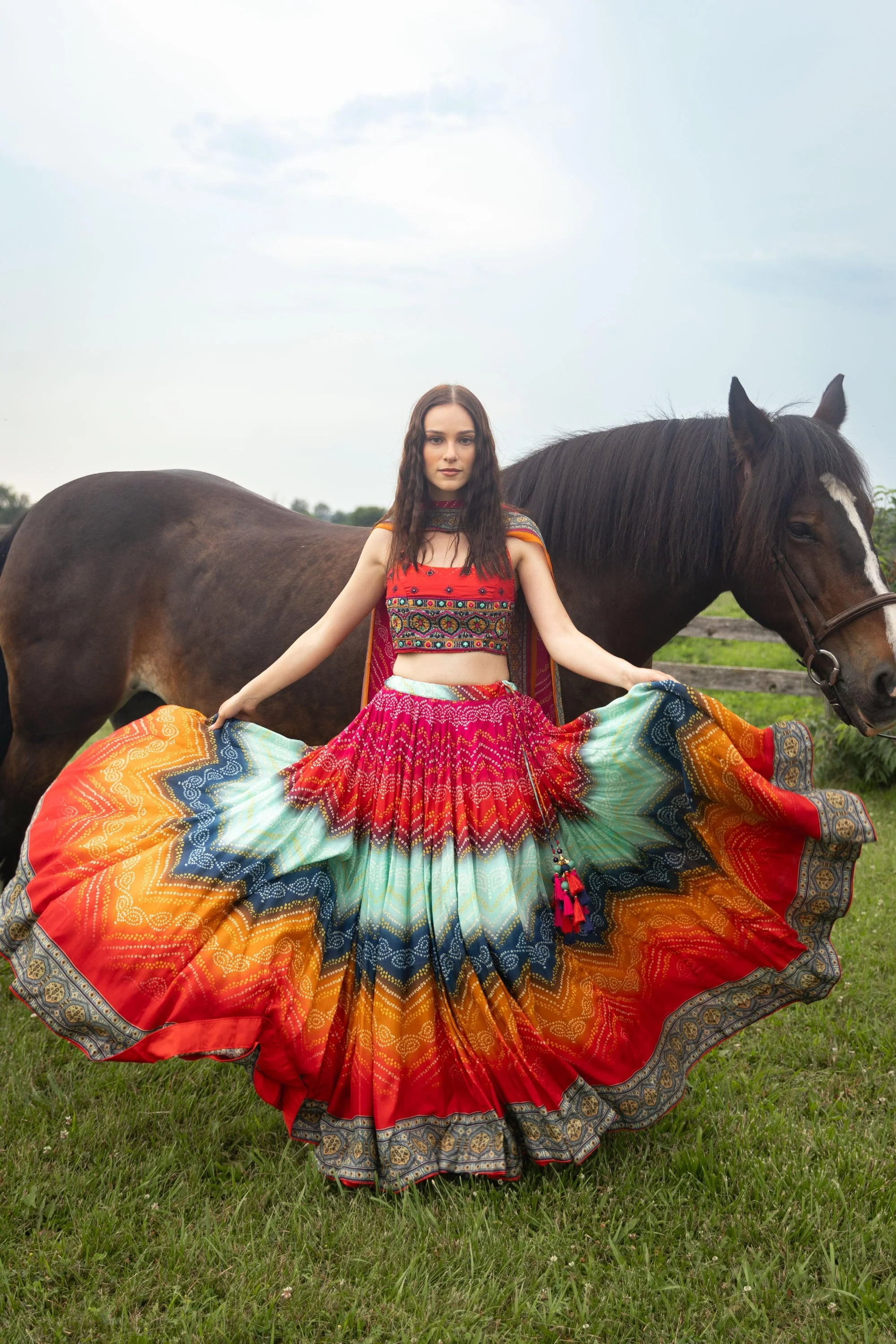 Multicolor Lehenga Choli Set Perfect for Weddings and Festivals - Image 3
