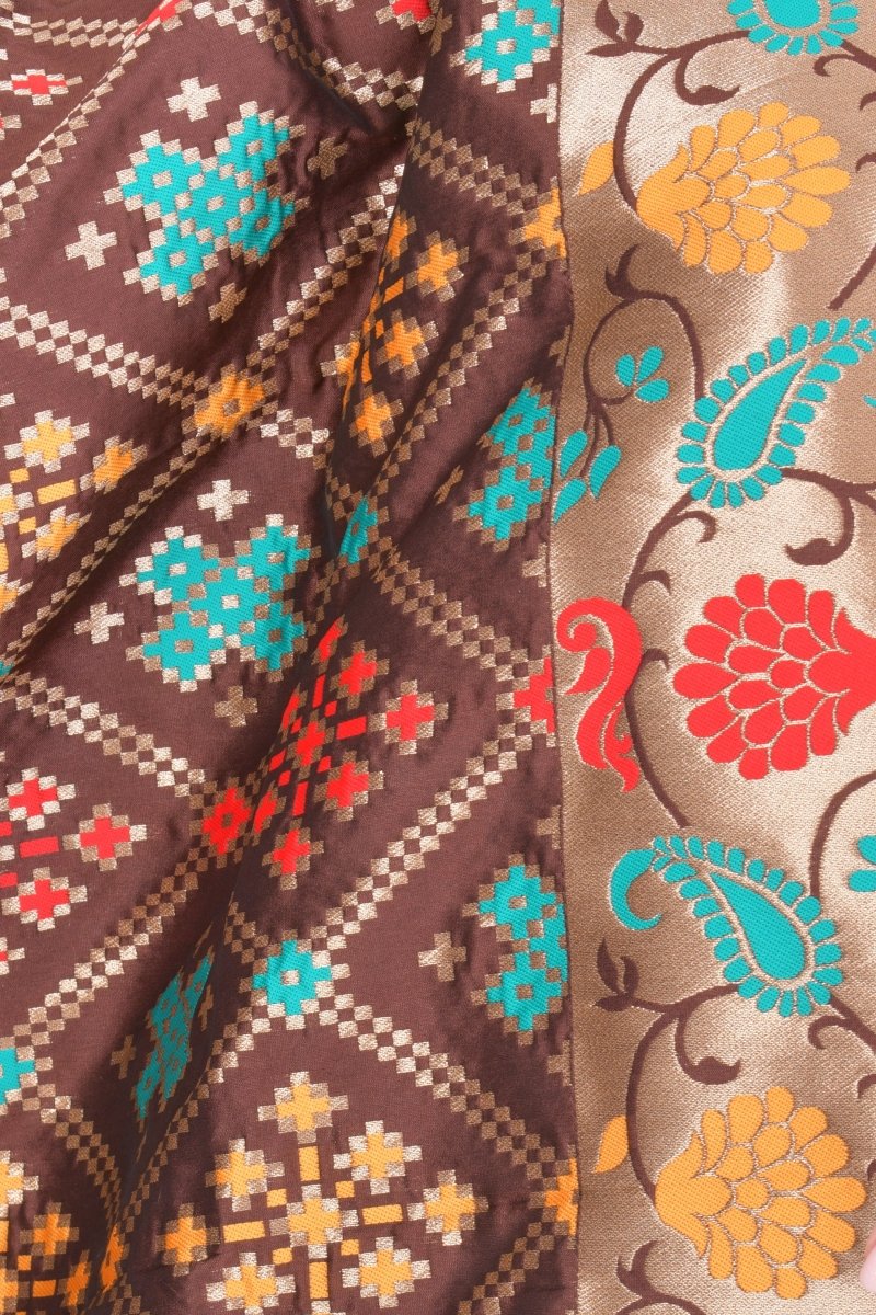Brown Jacquard Dupatta - Image 2
