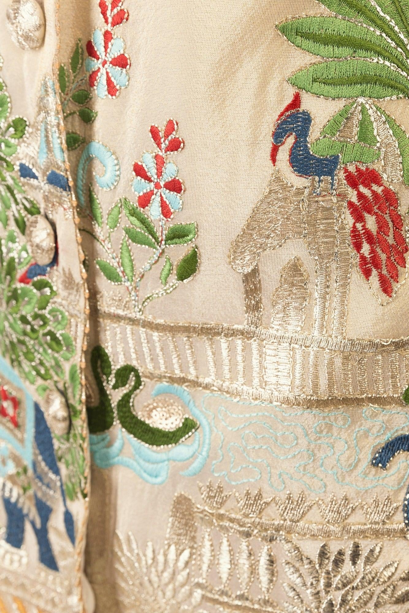 Beige Hand Embroidered Blazer Dress - Image 7