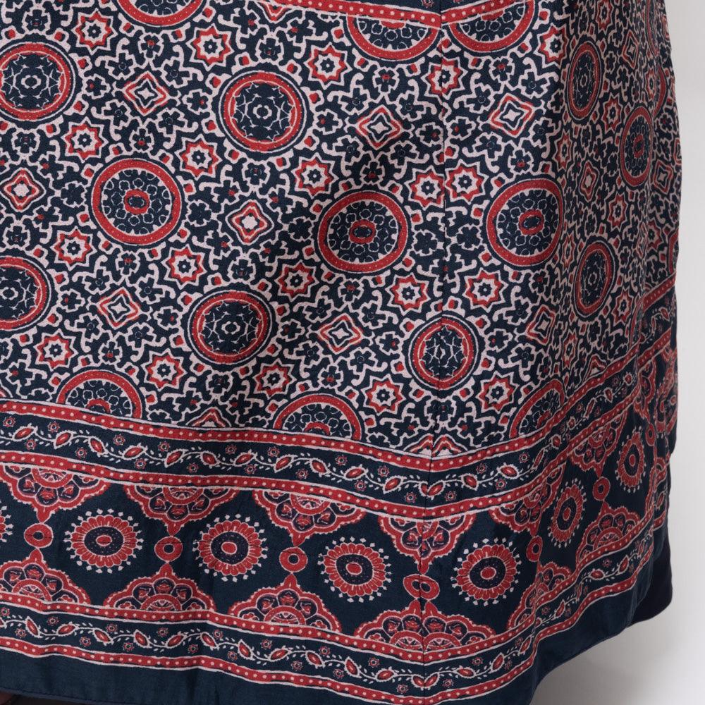 Black Ajrakh Long Dress with Heavy Hand Embroidery - Image 9