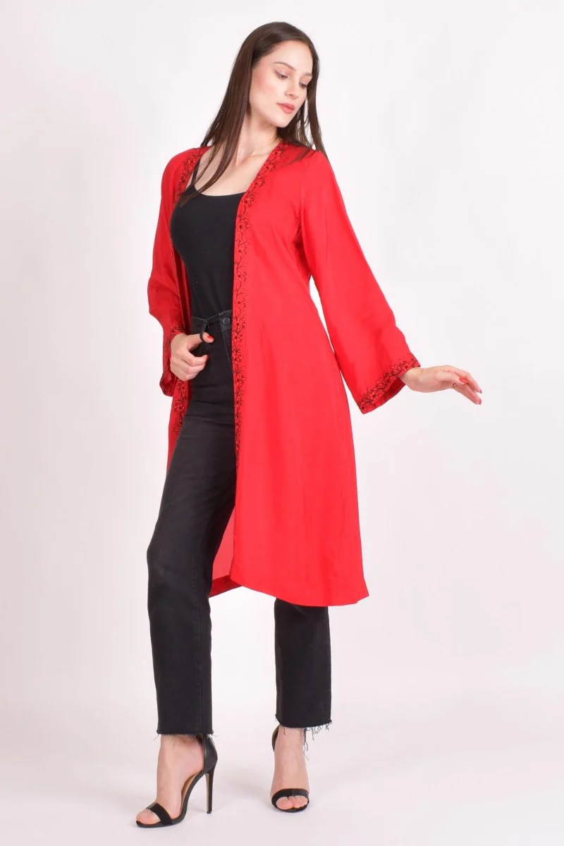 Embroidered Red Duster
