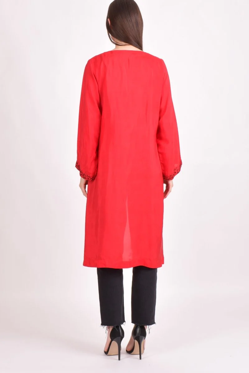 Embroidered Red Duster - Image 2