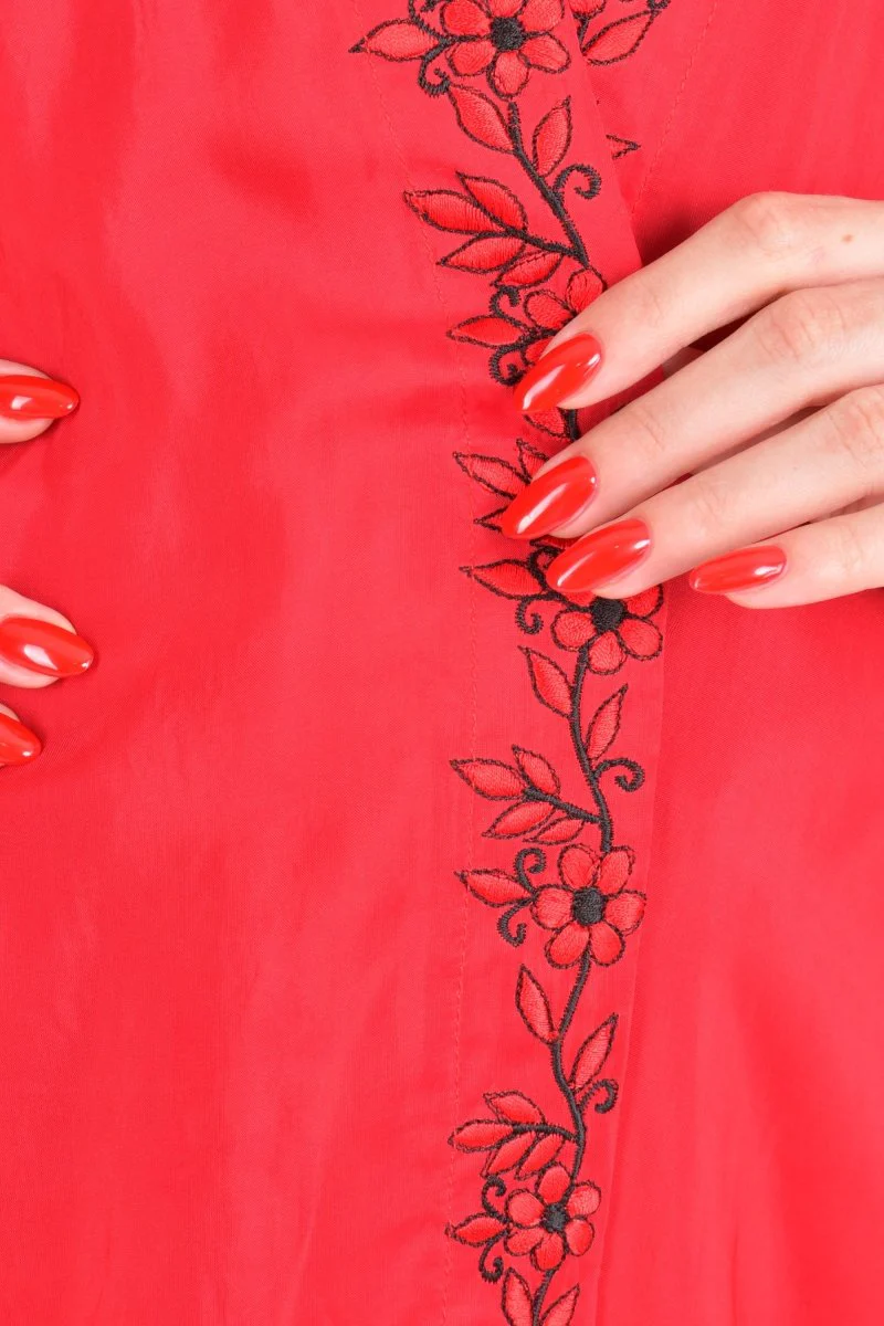 Embroidered Red Duster - Image 3