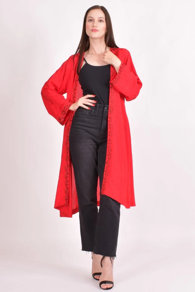 Embroidered Red Duster - Image 4