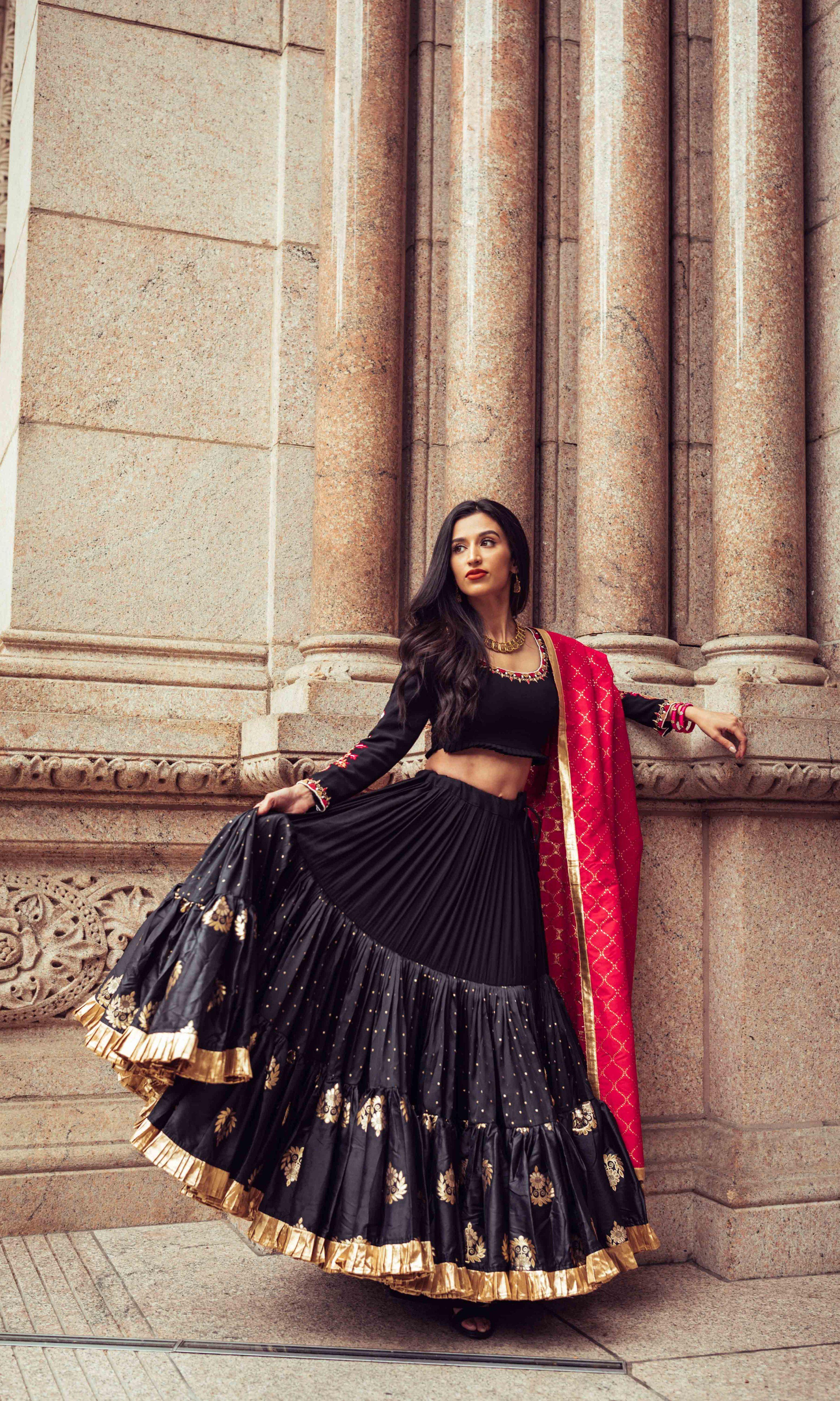 Black Full Flare Chaniya Choli Set - Image 5