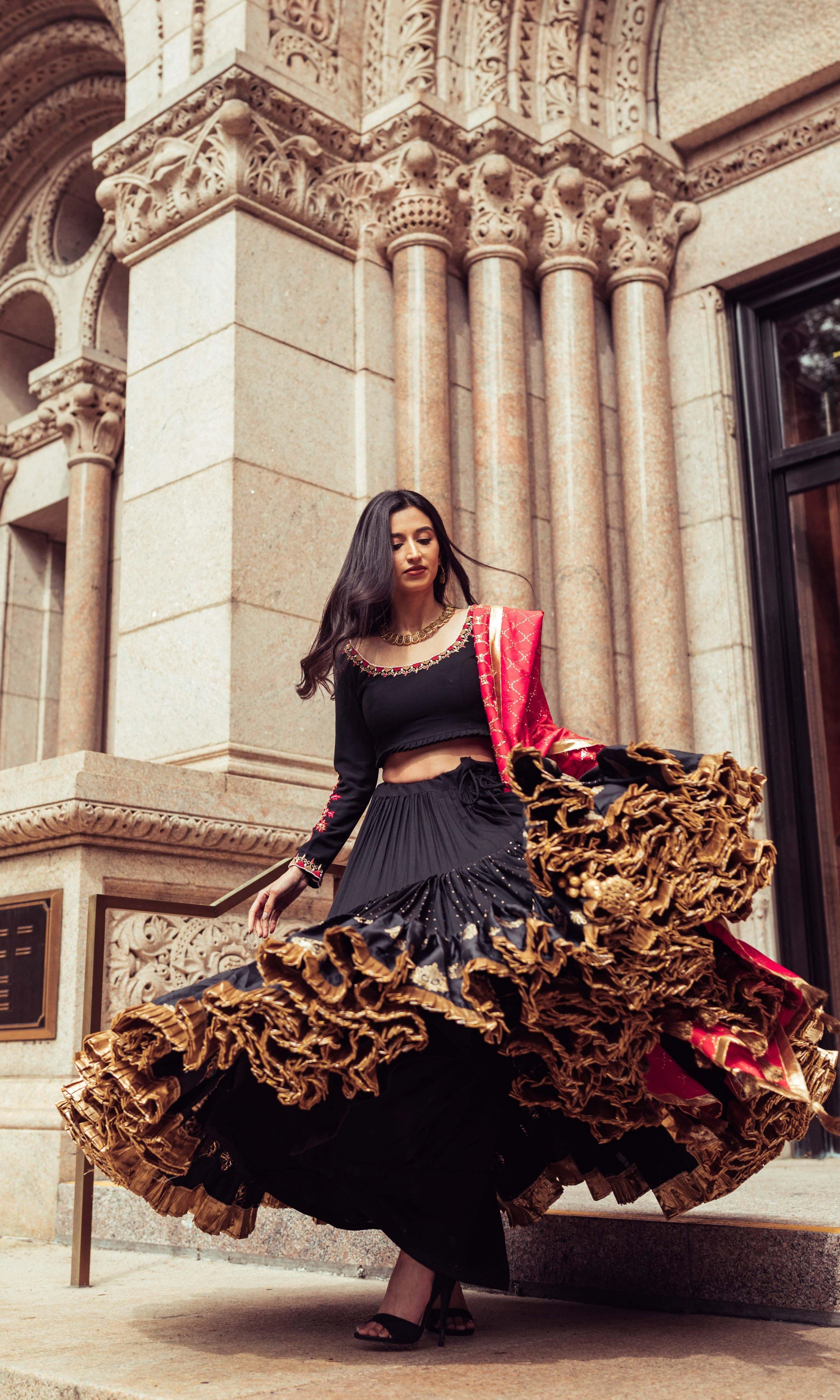 Black Full Flare Chaniya Choli Set - Image 6