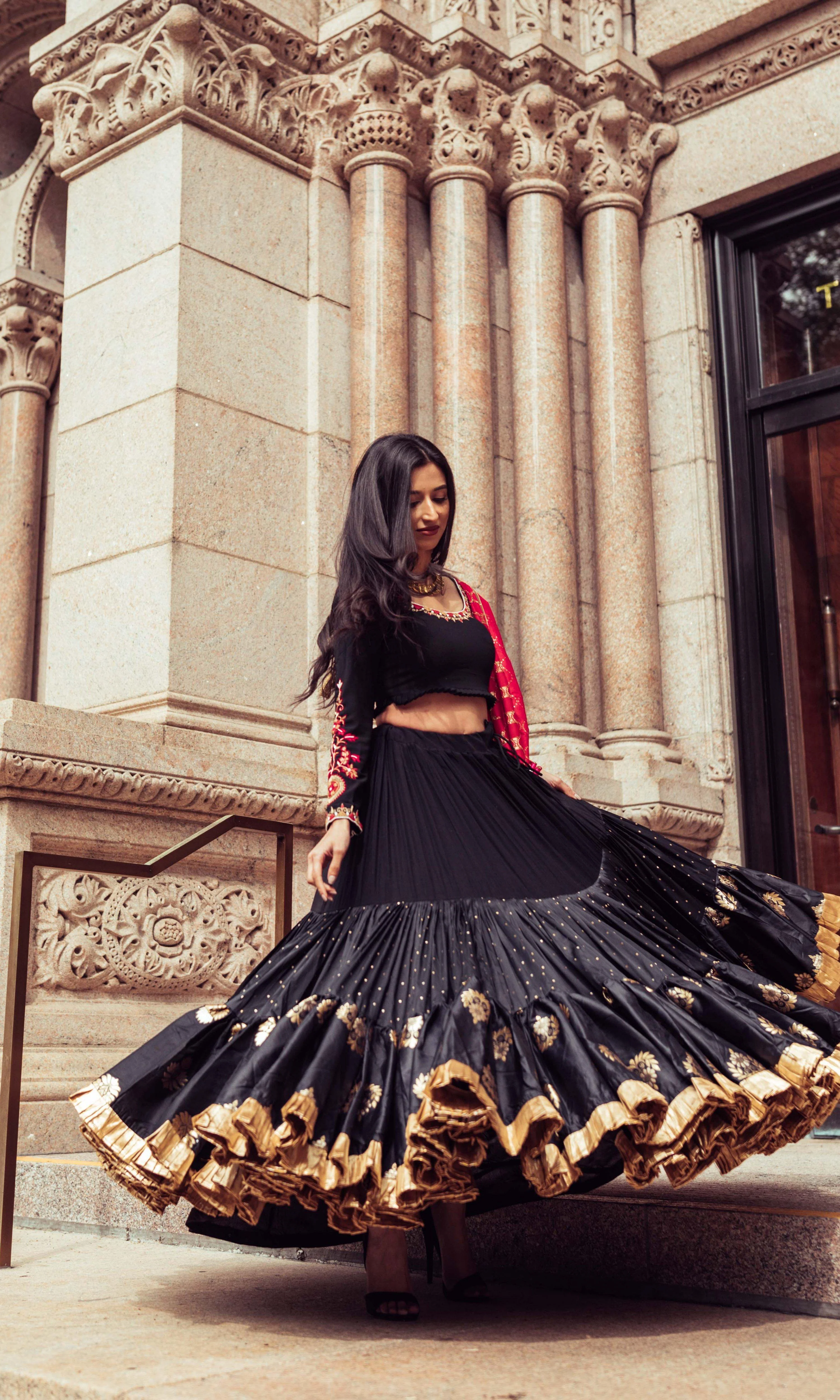 Black Full Flare Chaniya Choli Set - Image 8