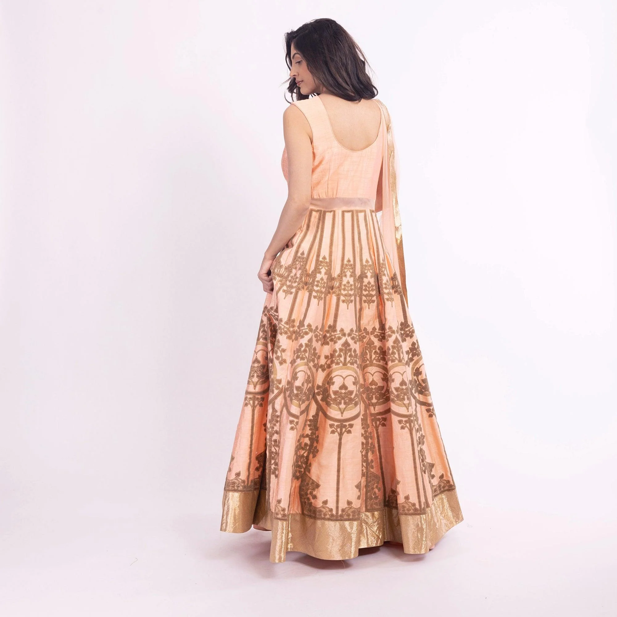 Artemisia Peach Long Dress - Image 4