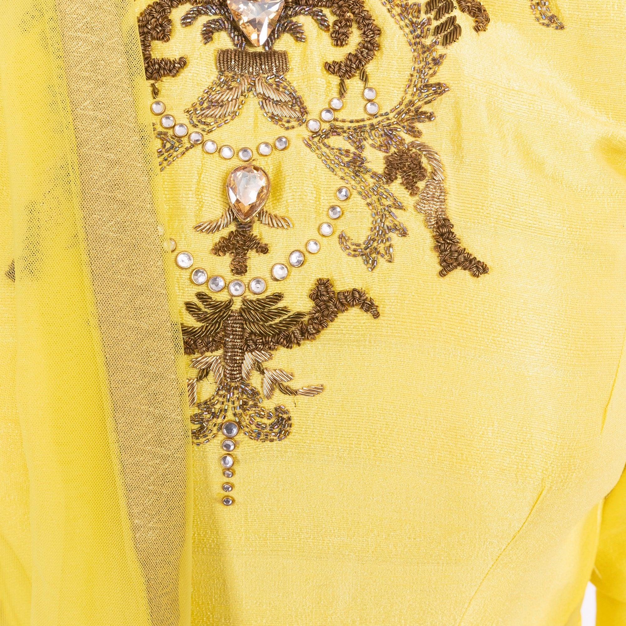Evadne Yellow Sequins Work Gown - Image 7