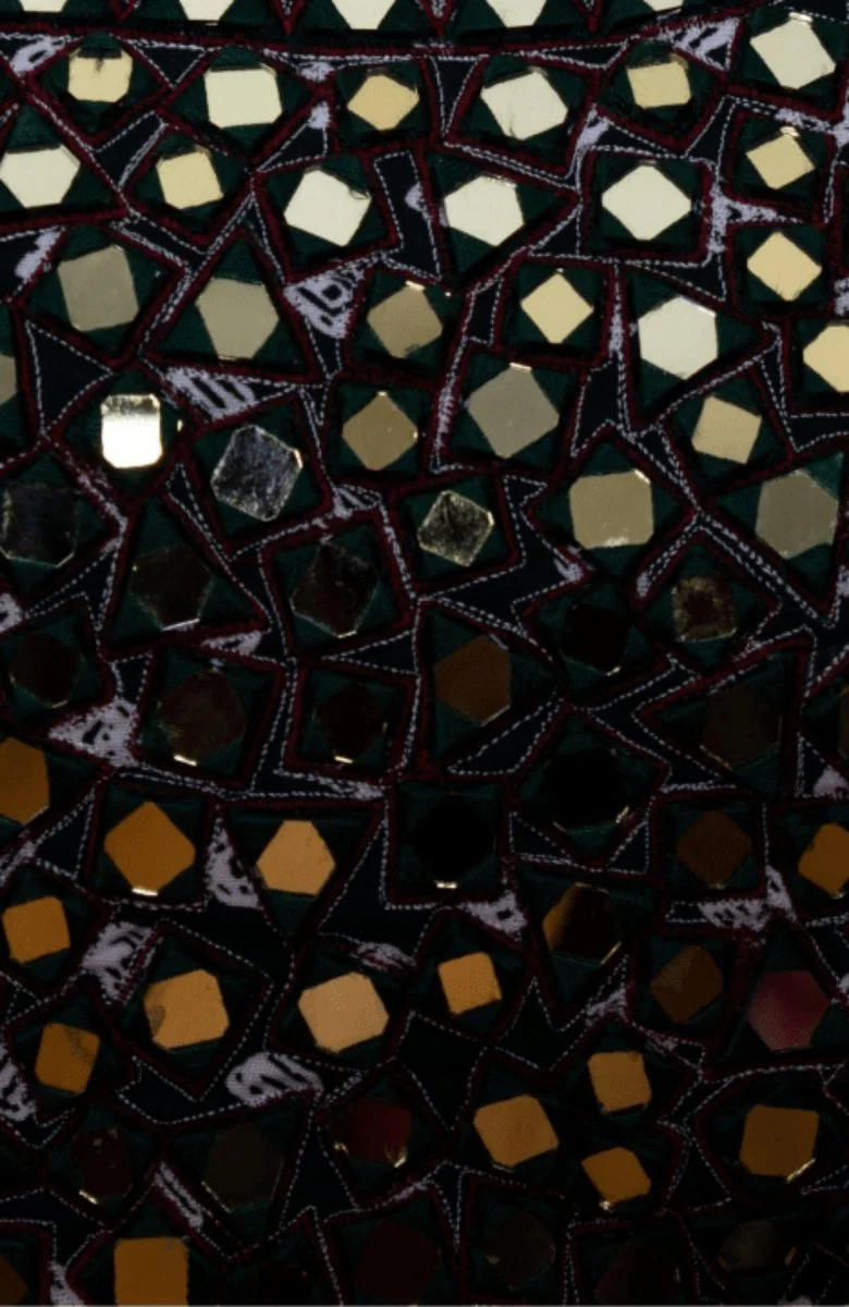 Green Lehenga Choli Set with Mirror Work - Image 3