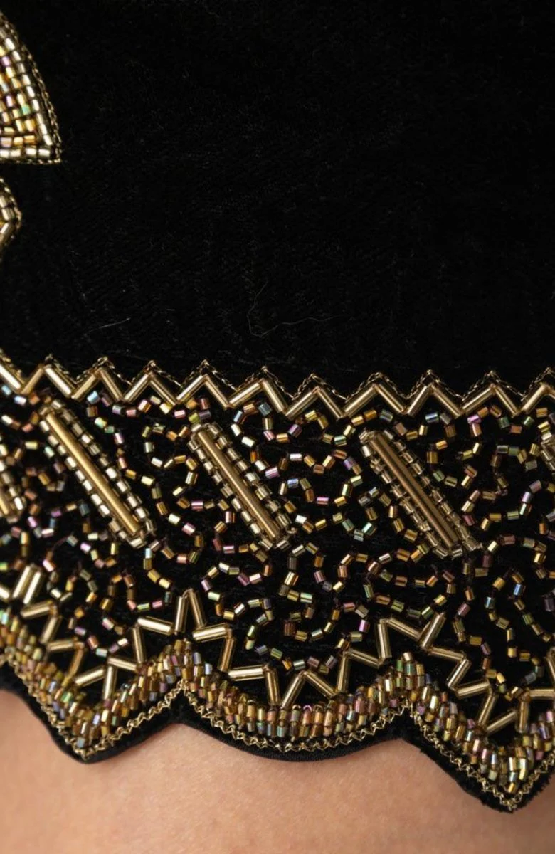 Mini Black Dress with Varli Hand Embroidery - Image 10