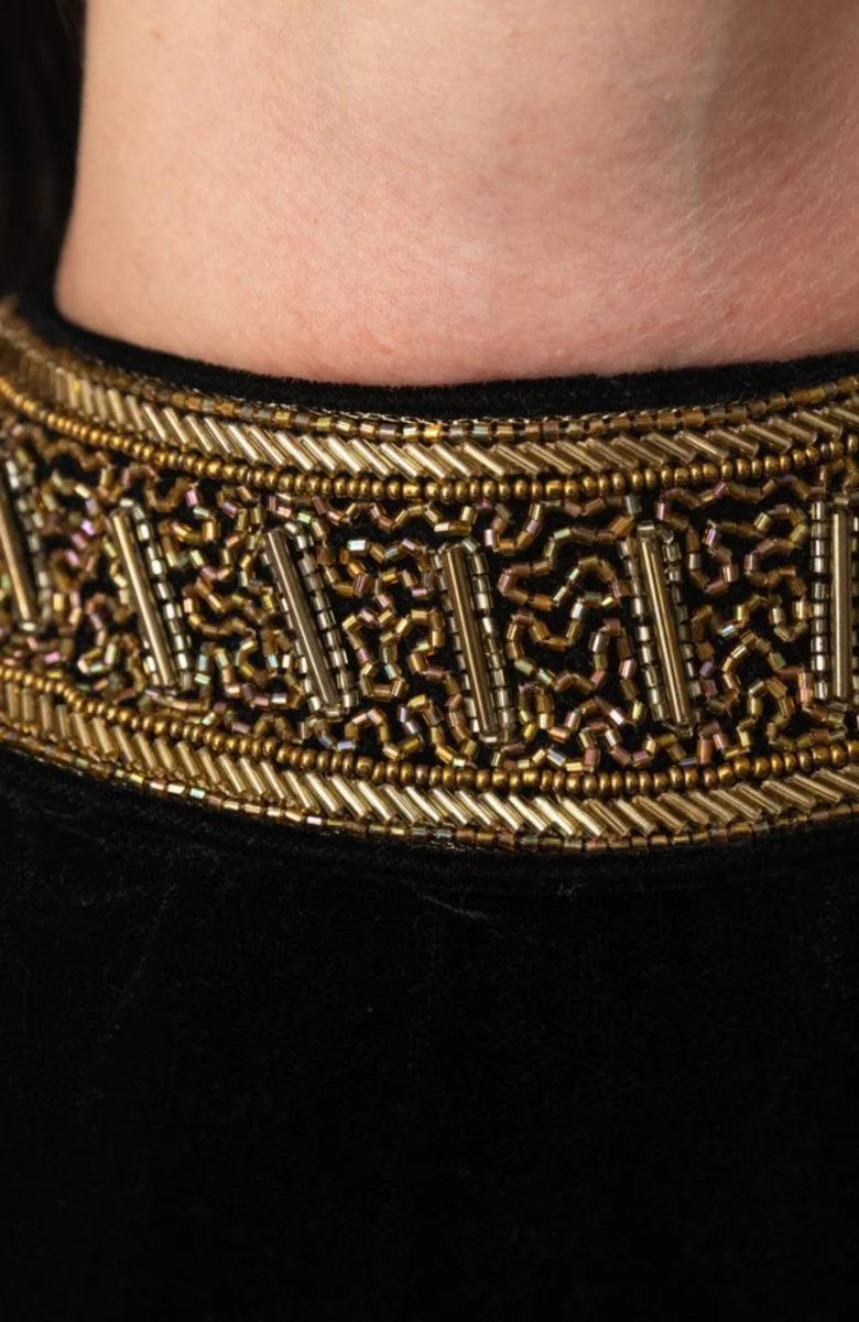 Mini Black Dress with Varli Hand Embroidery - Image 8