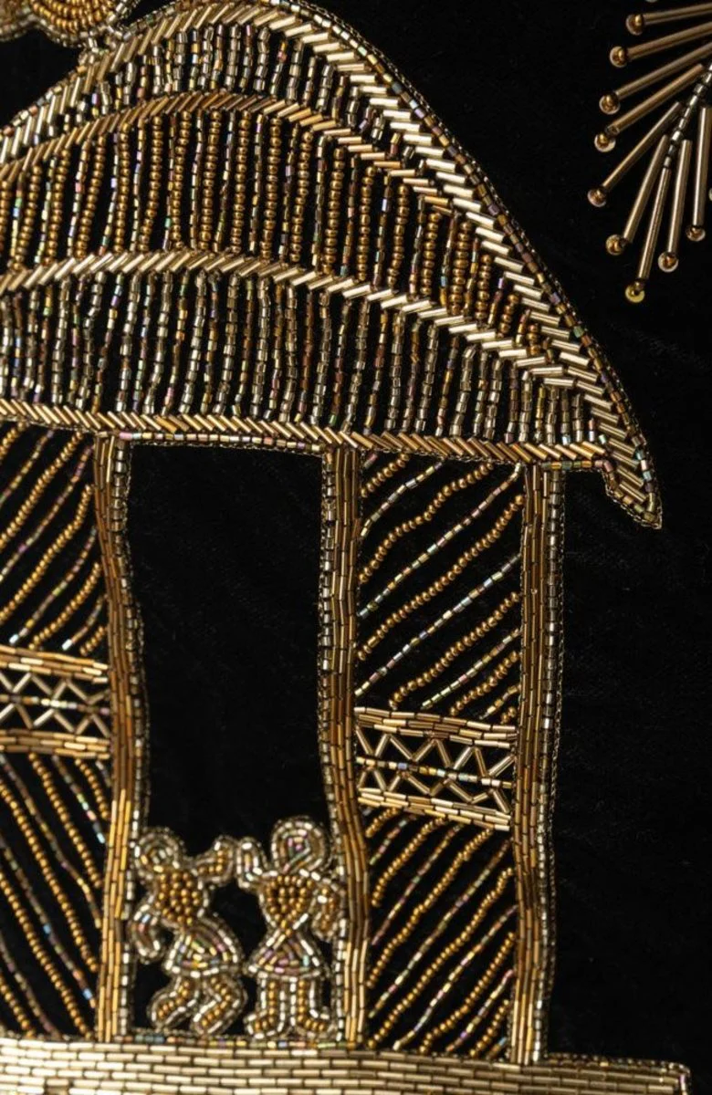 Mini Black Dress with Varli Hand Embroidery - Image 9