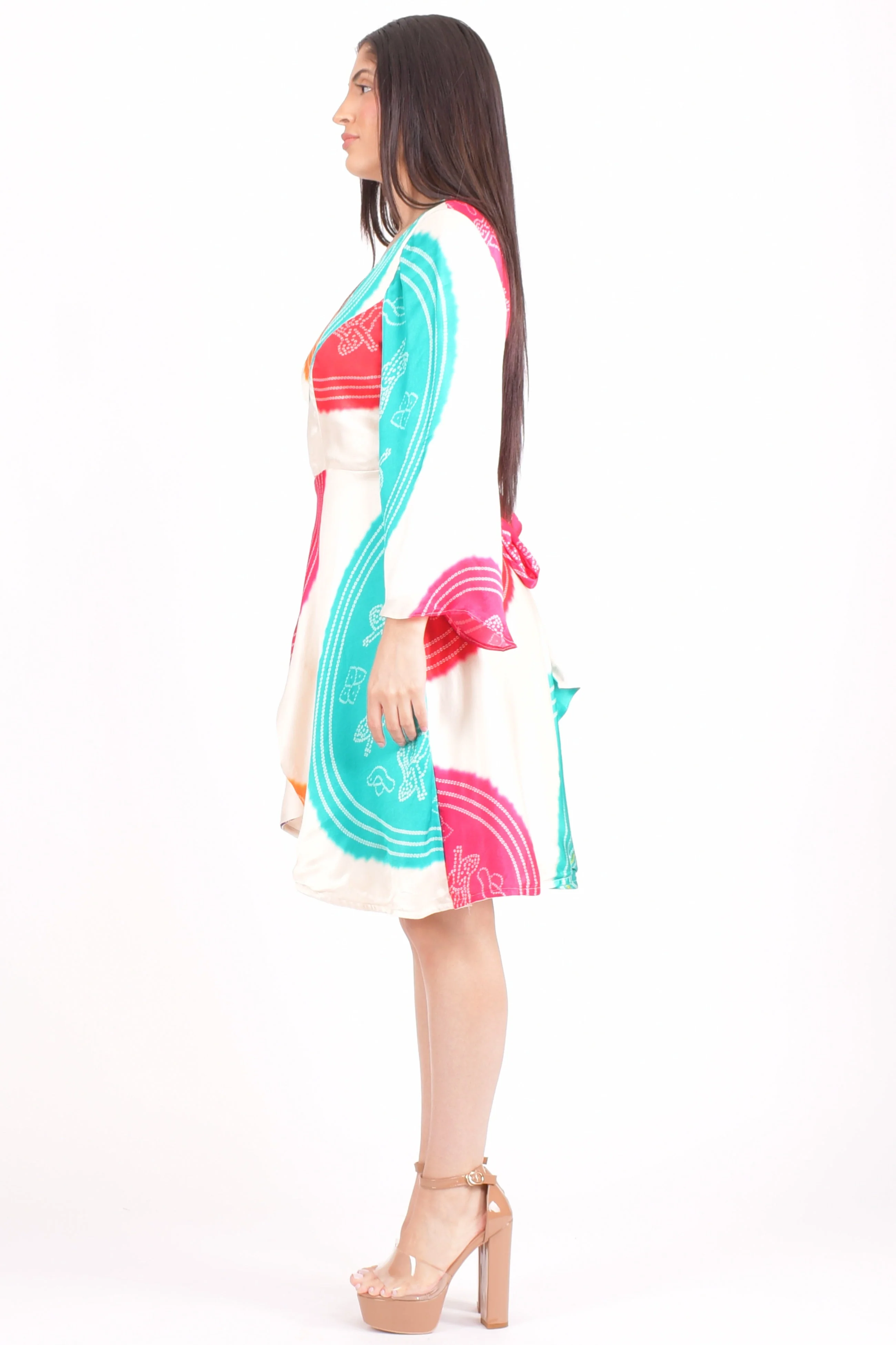 Bandhani Wrap Dress - Image 4