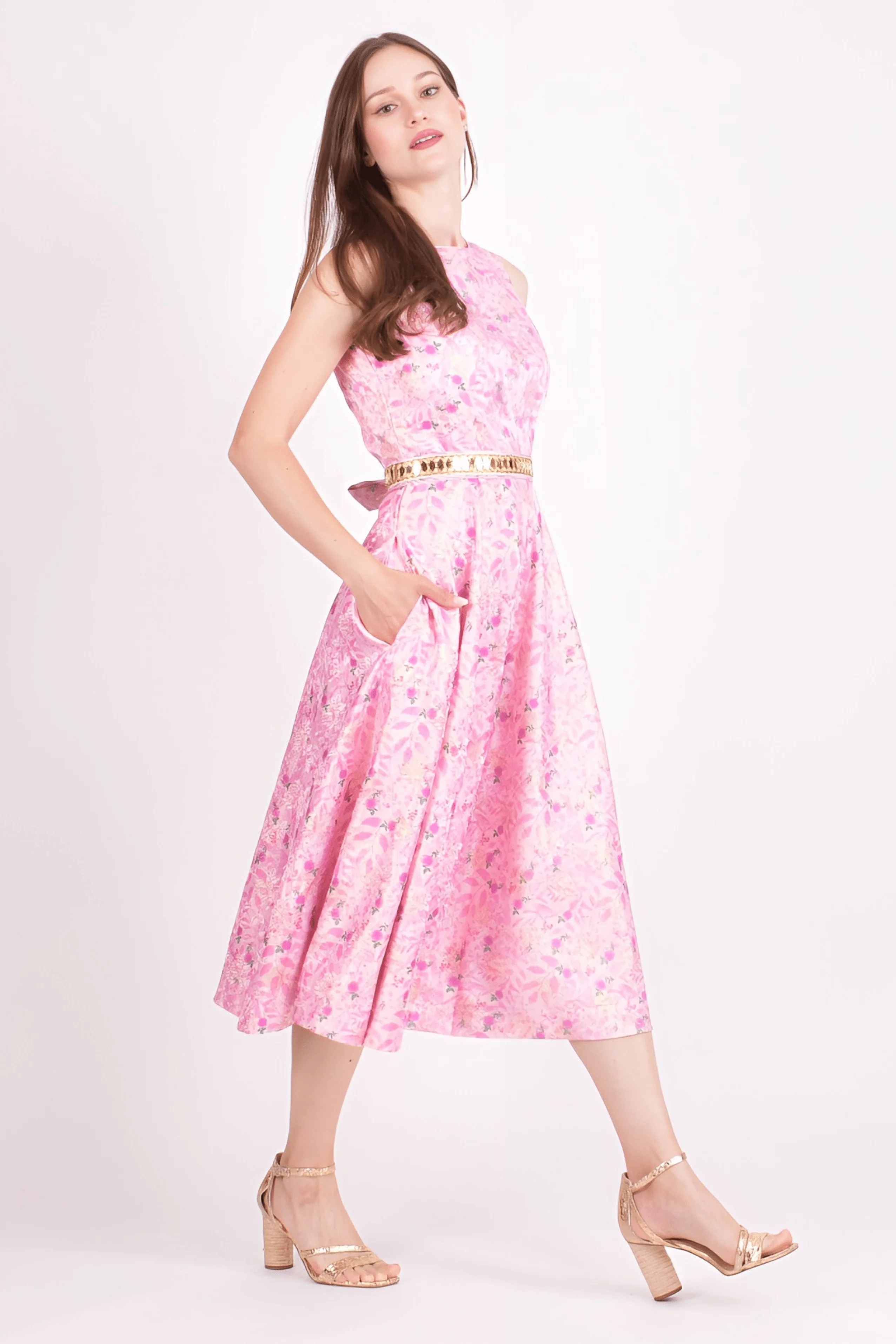Jacquard Embroidered Midi Dress